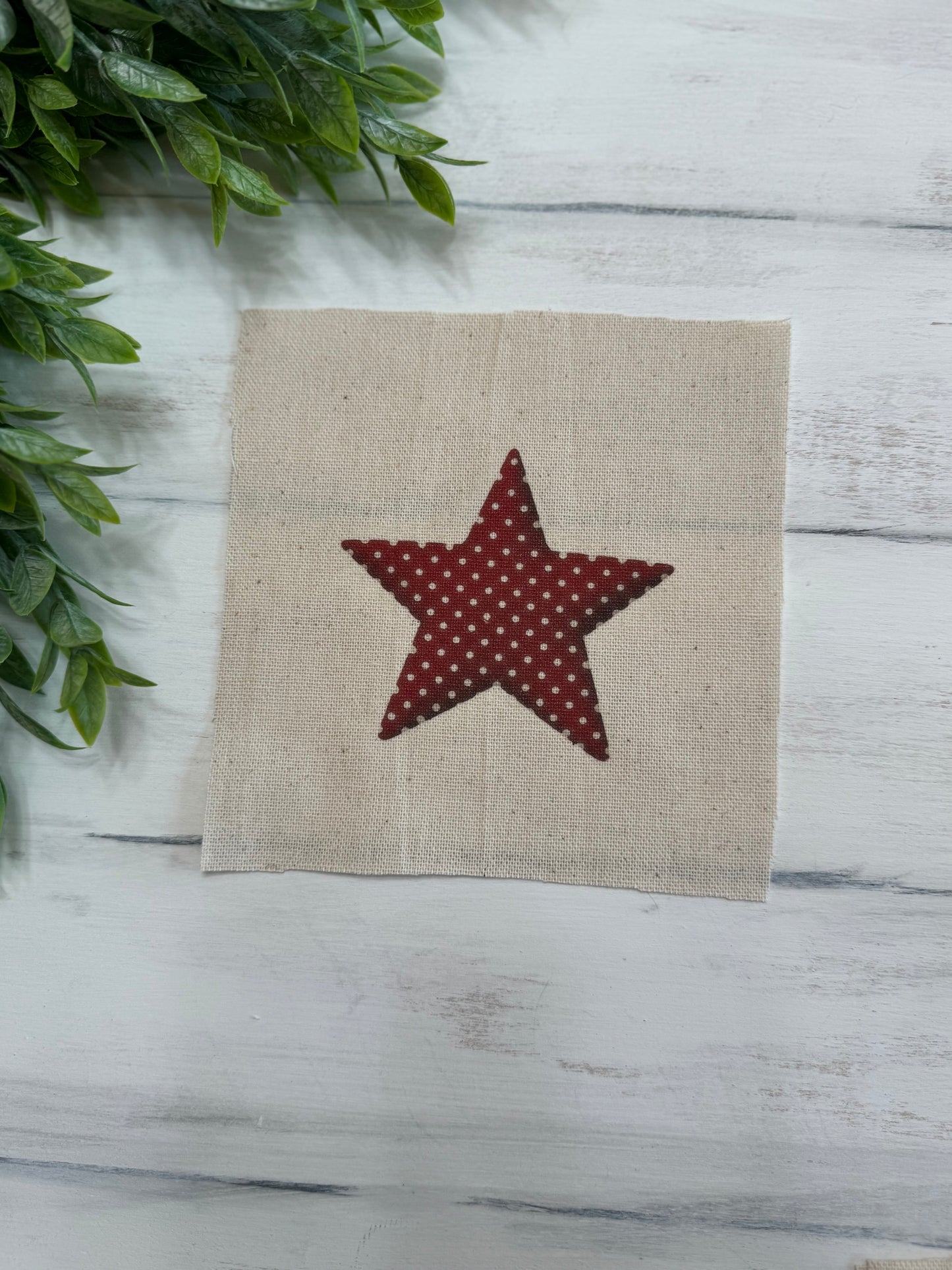 Red polka dot star 5” patch