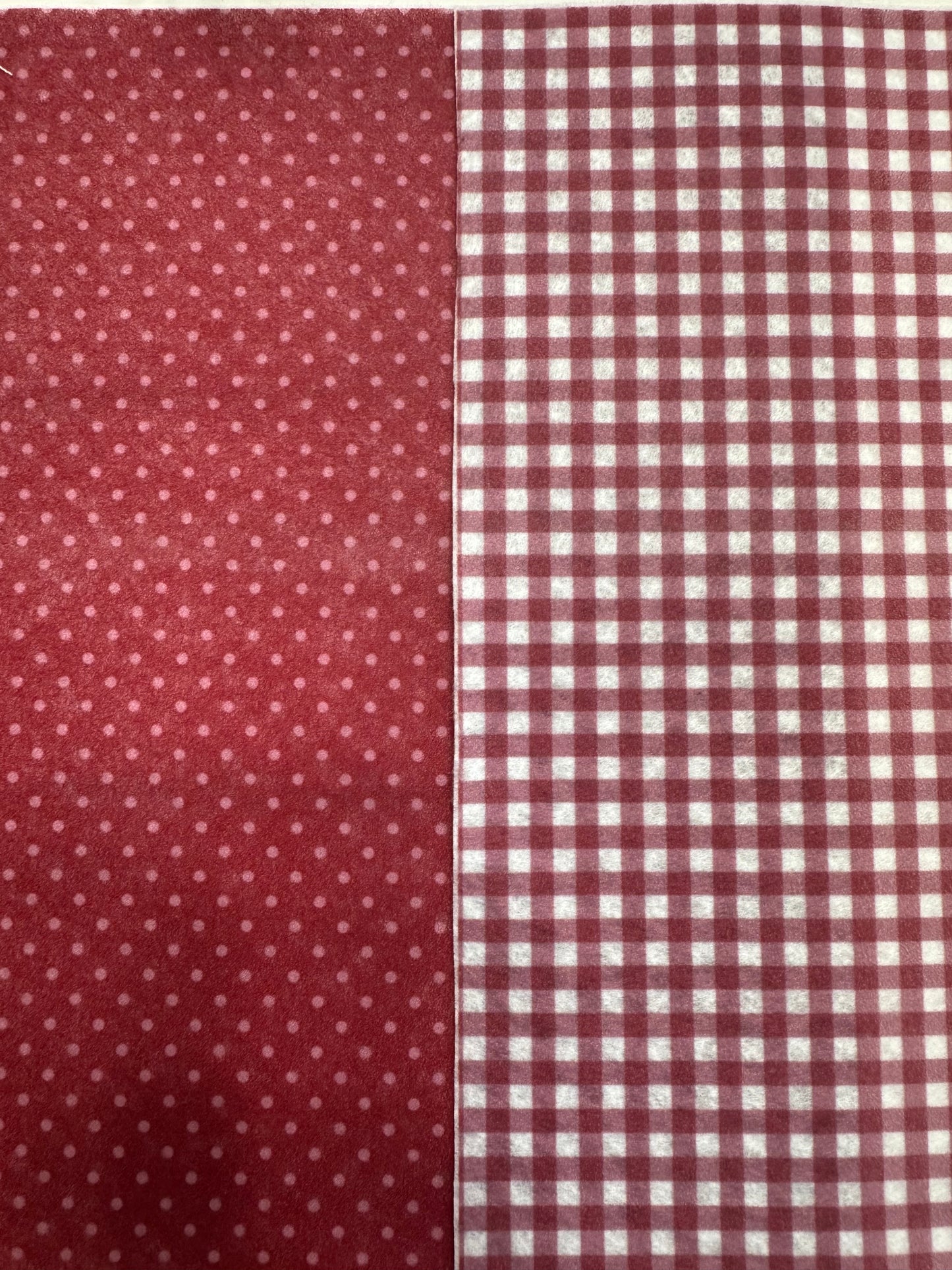 Burgundy printed felt sheets