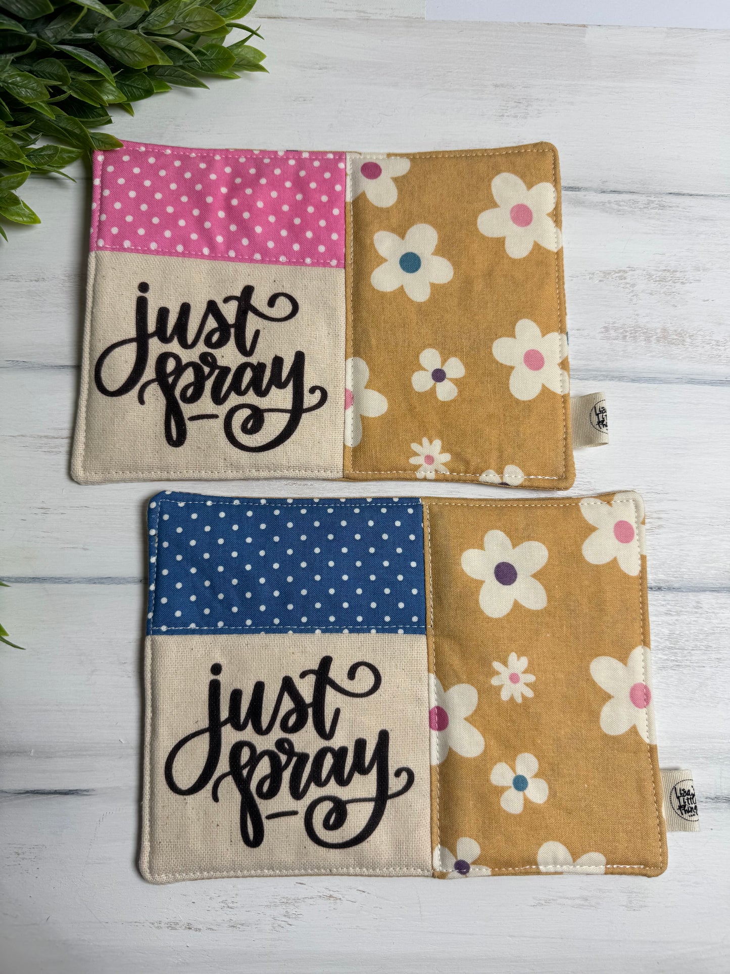 Just pray mug rug