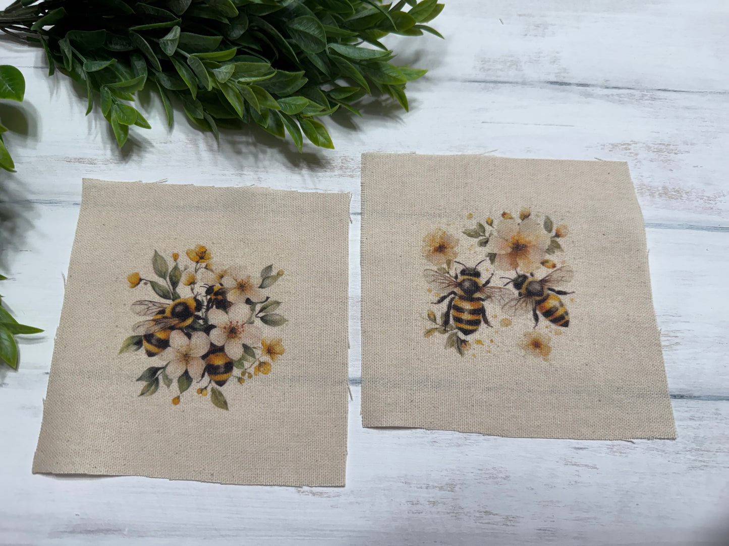 Bee on flowers set of 2 -5” patch