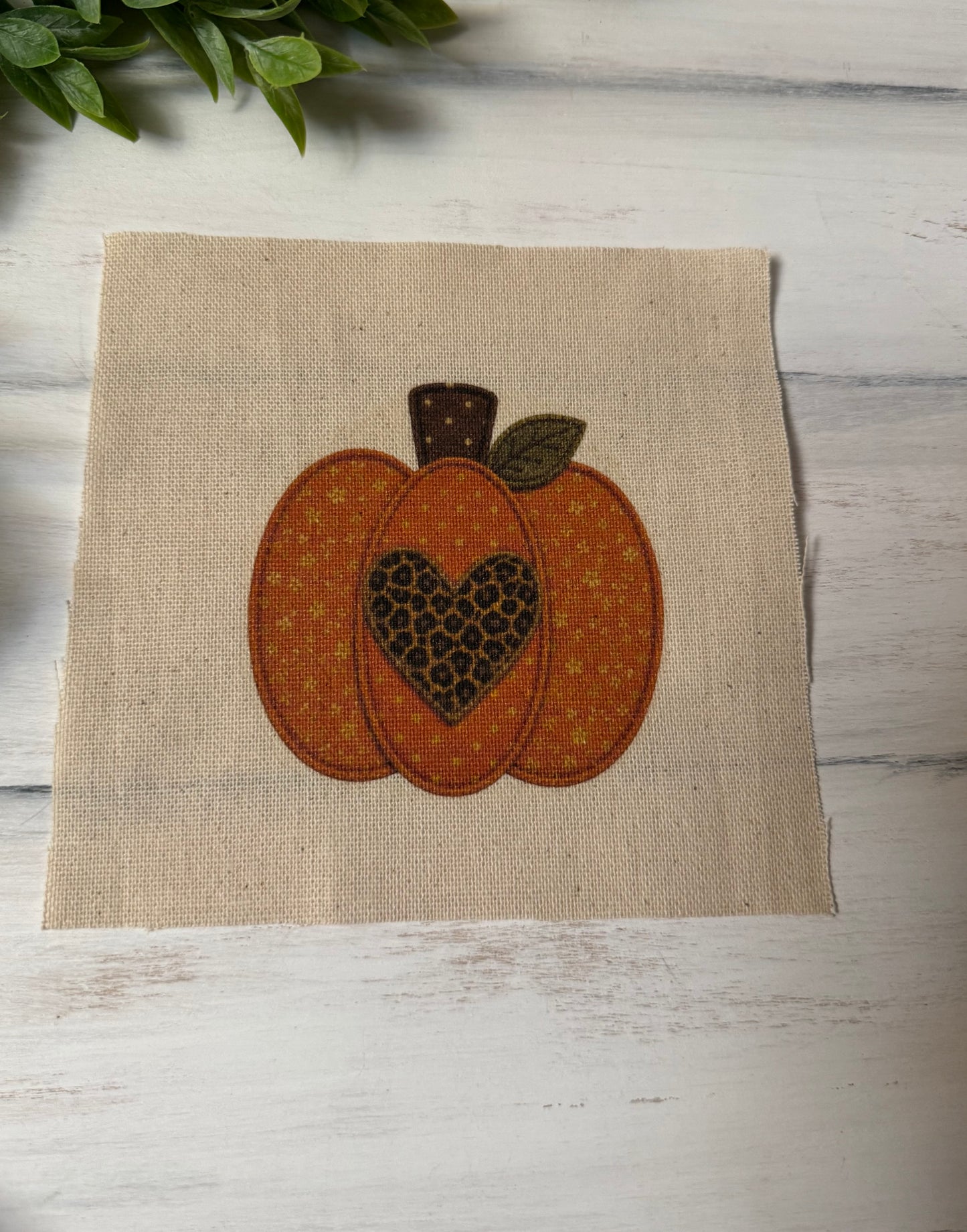Leopard on orange pumpkin 5” patch