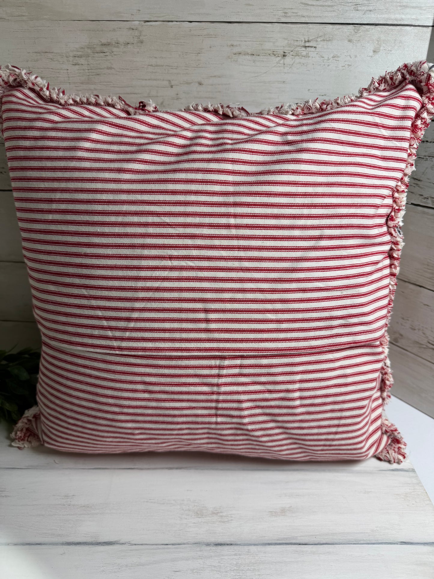 Patriotic flag rag quilted pillow cover