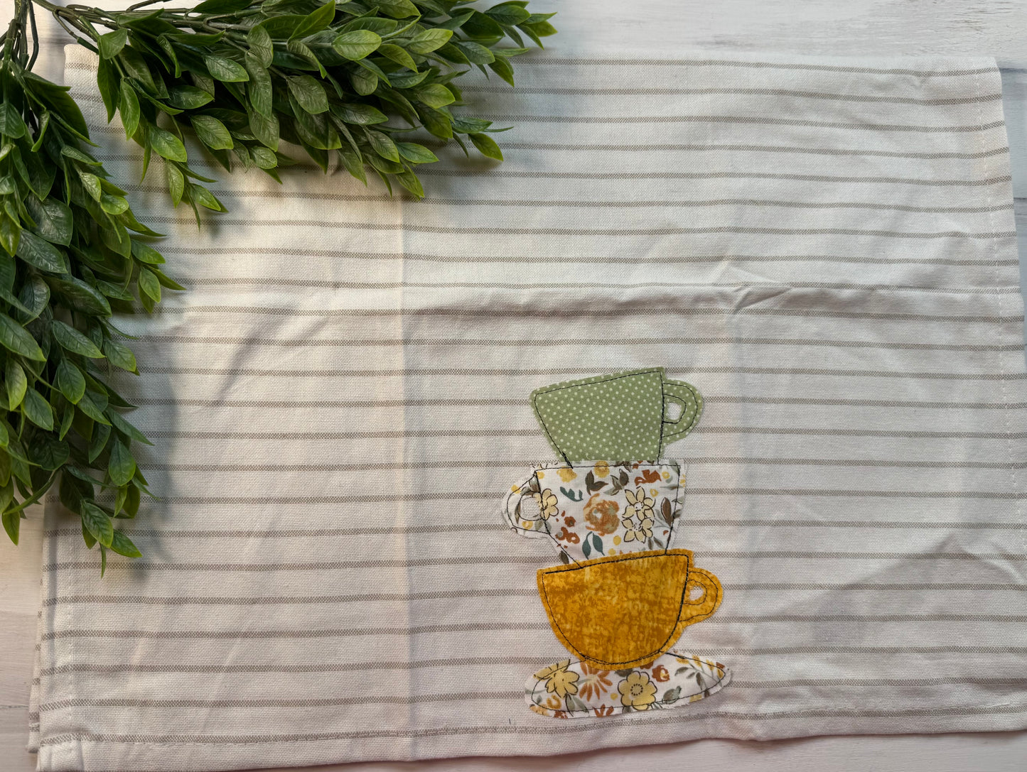 Cup stack tea towel