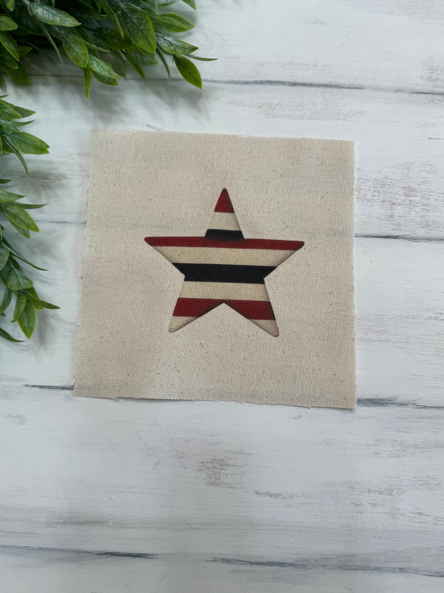 Red and blue stripe star 5” patch