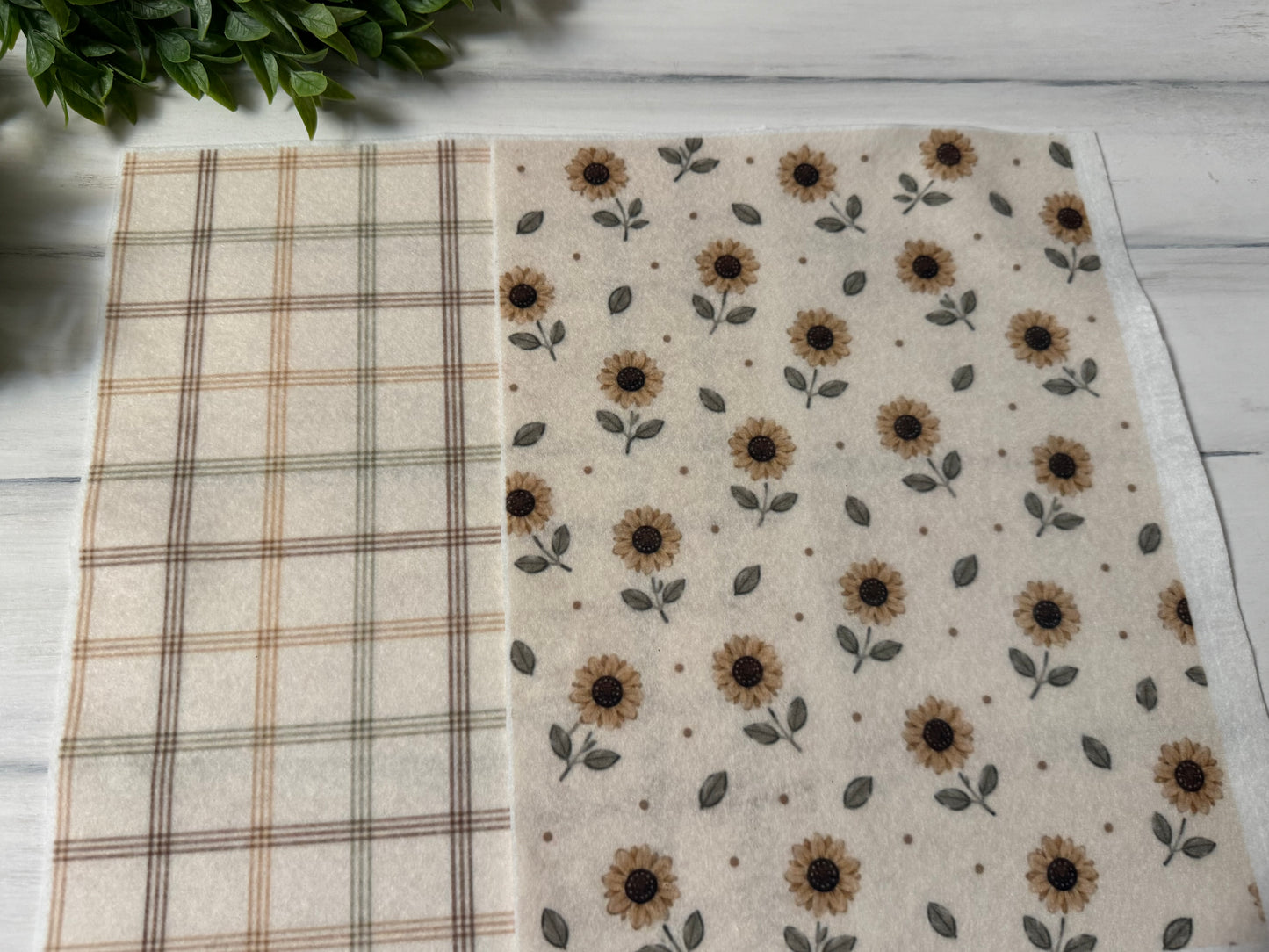 Soft sunflowers printed felt sheets