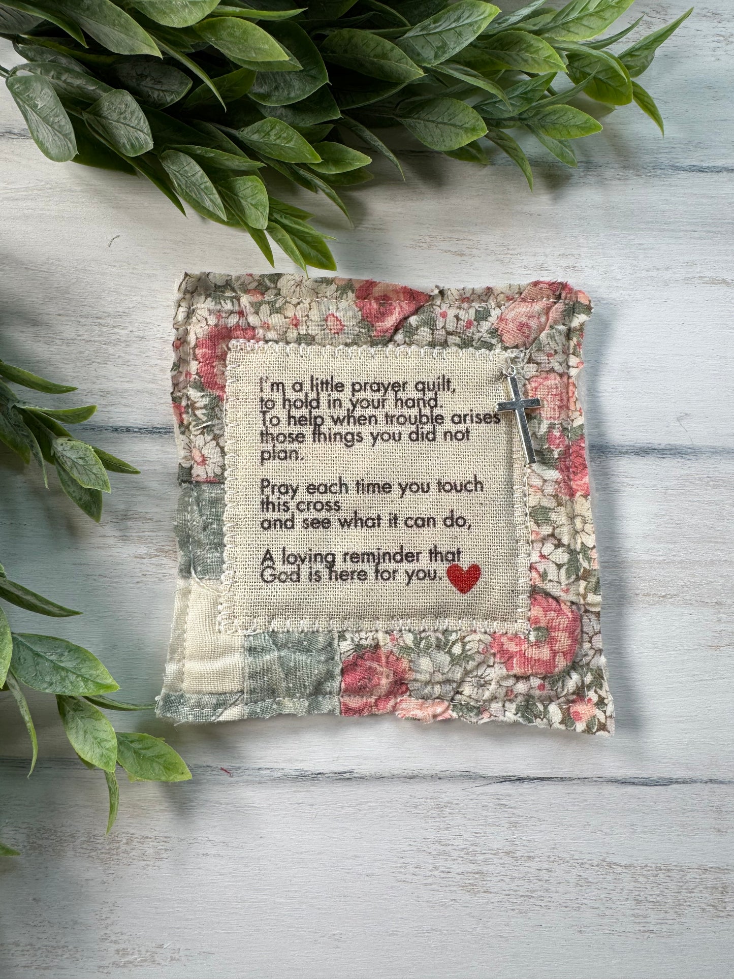 Vintage floral print quilt prayer quilt