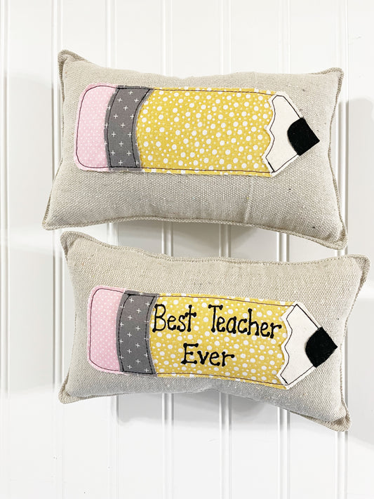 Pencil 5” X 10” mini pillow