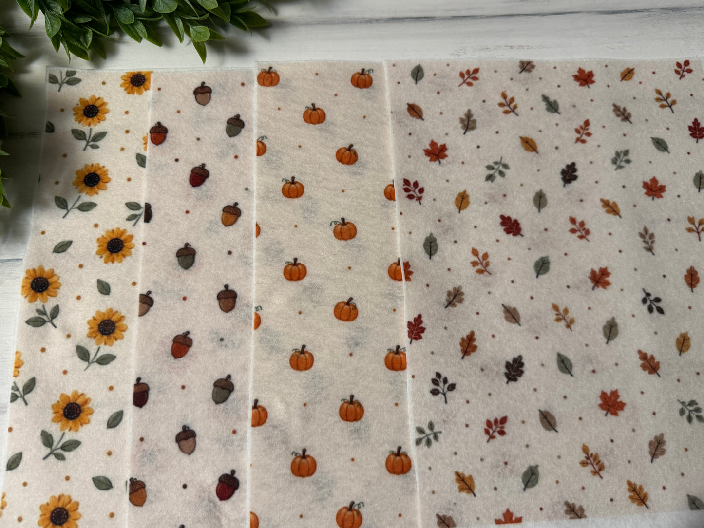Fall printed felt sheets