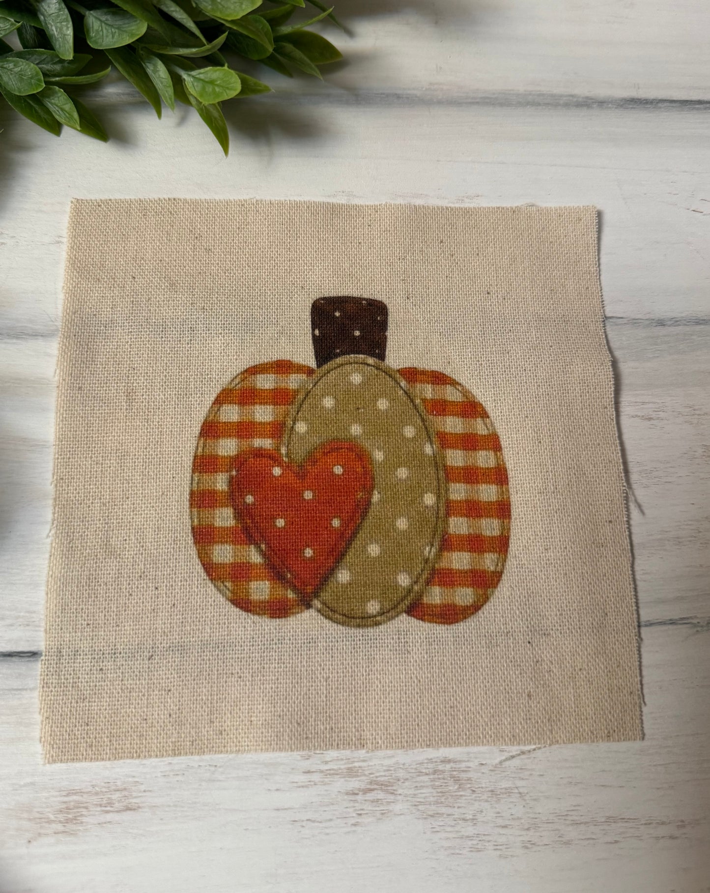 Orange plaid pumpkin 5” patch