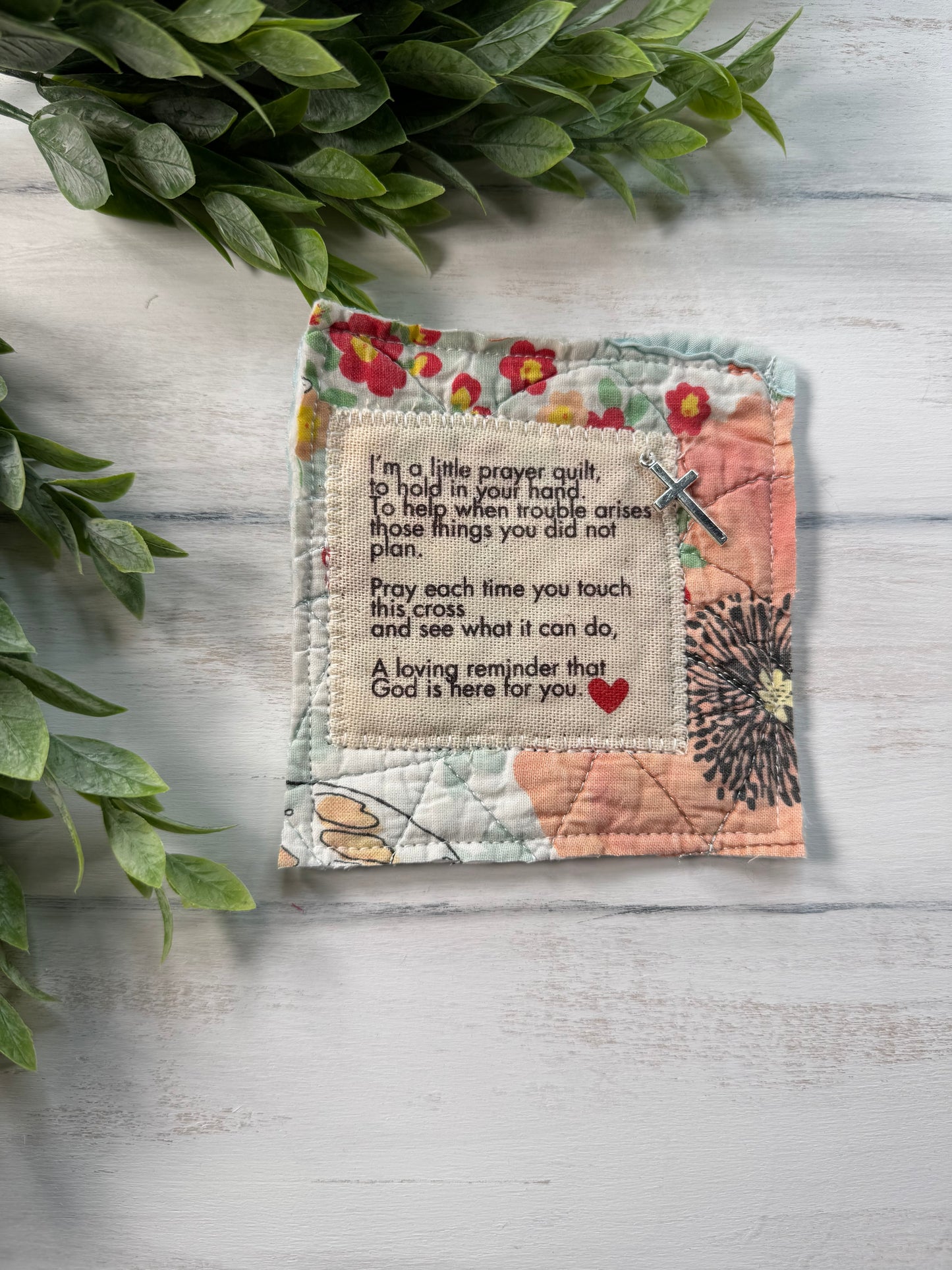 Vintage flower quilt prayer quilt