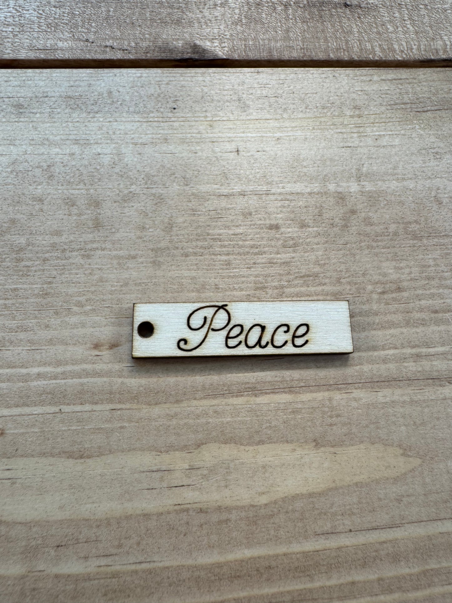 Peace wooden tag