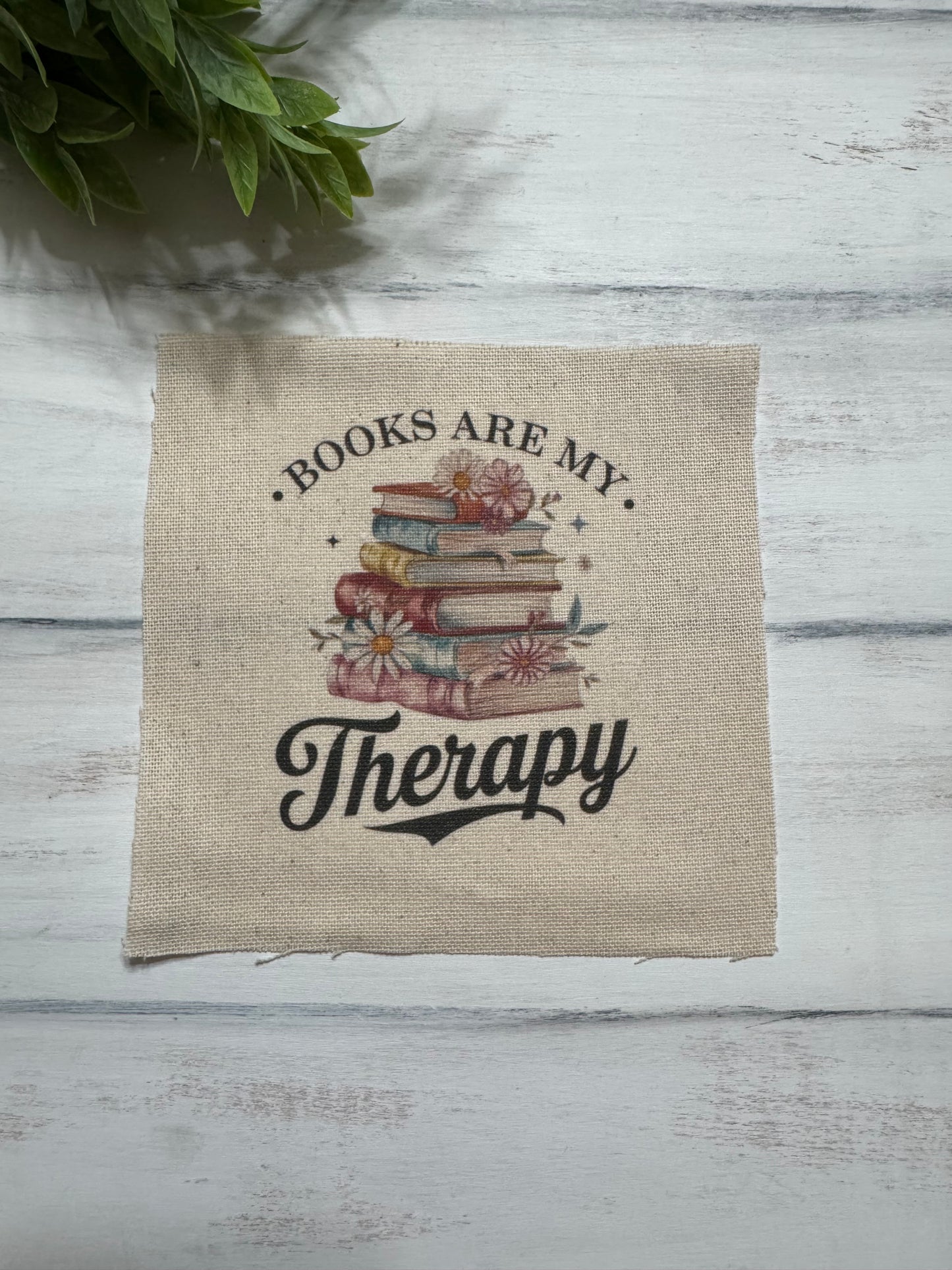 Light colored Books are my therapy 5” patch