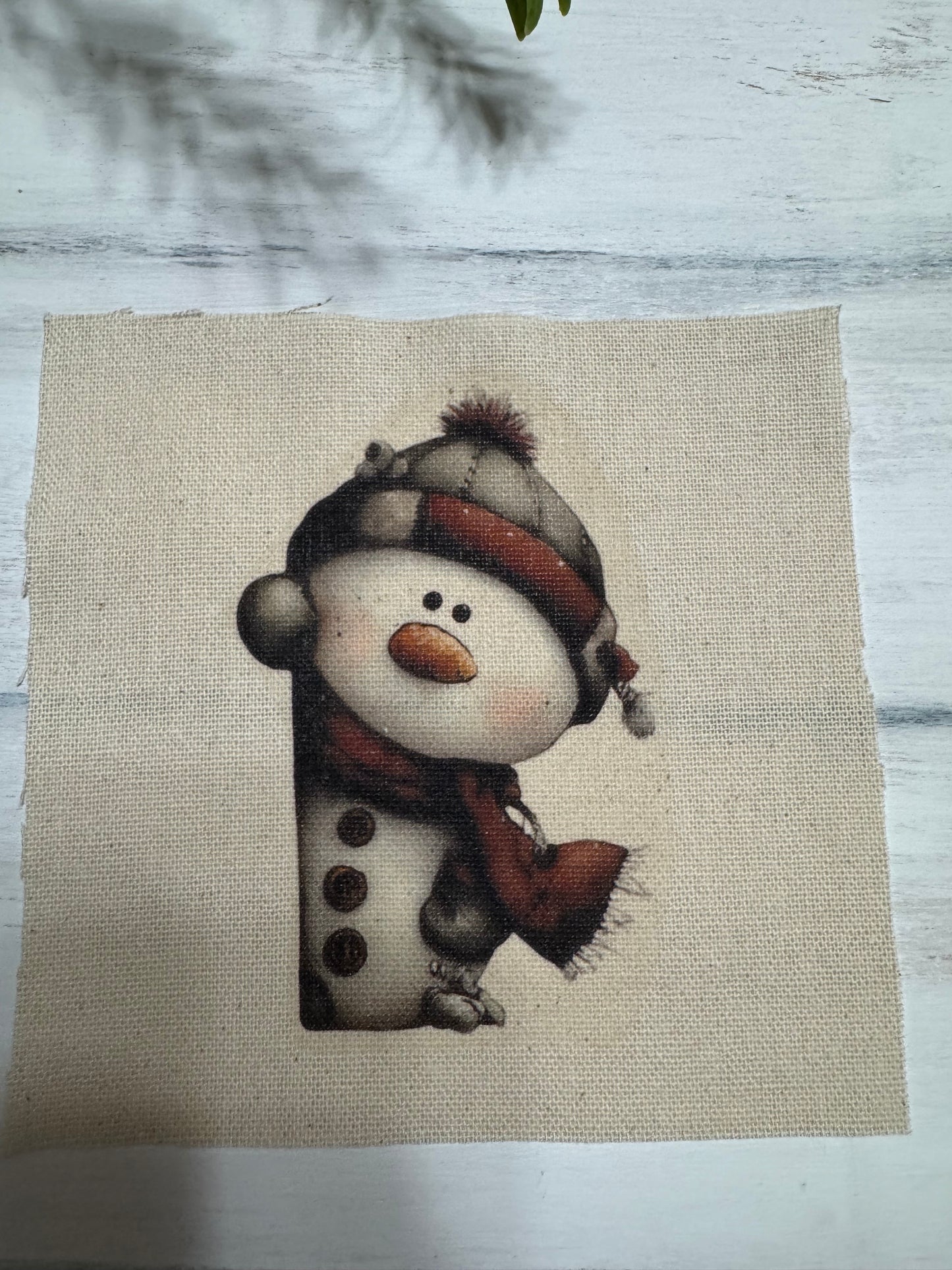 Peeking snowman 5” patch