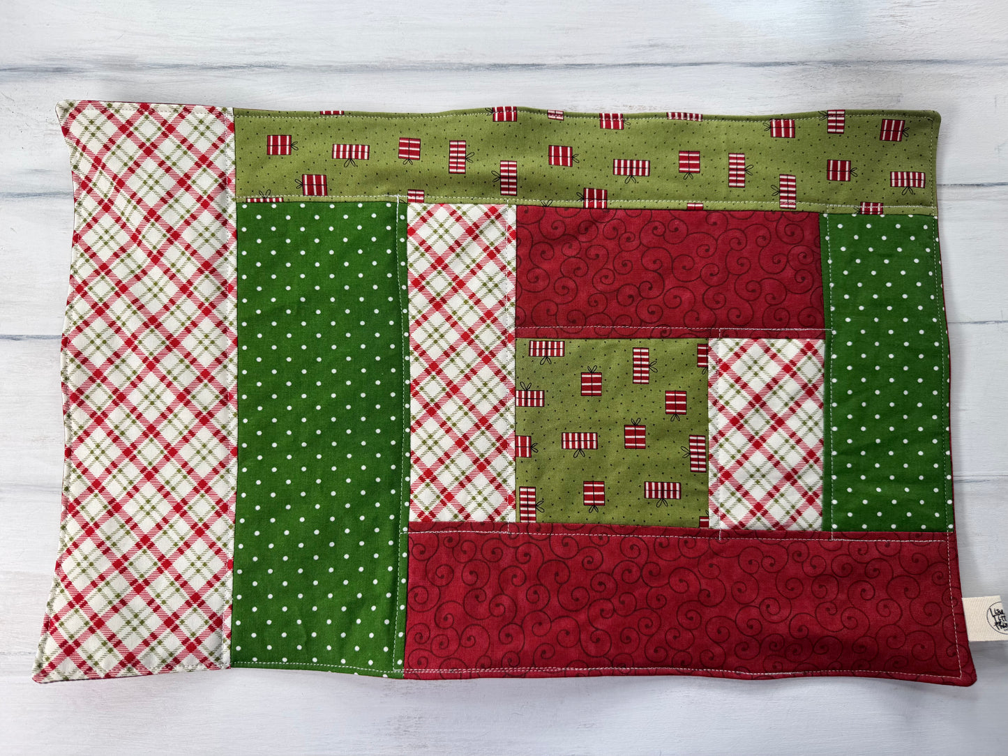 Christmas 12” X 18” quilted table mat