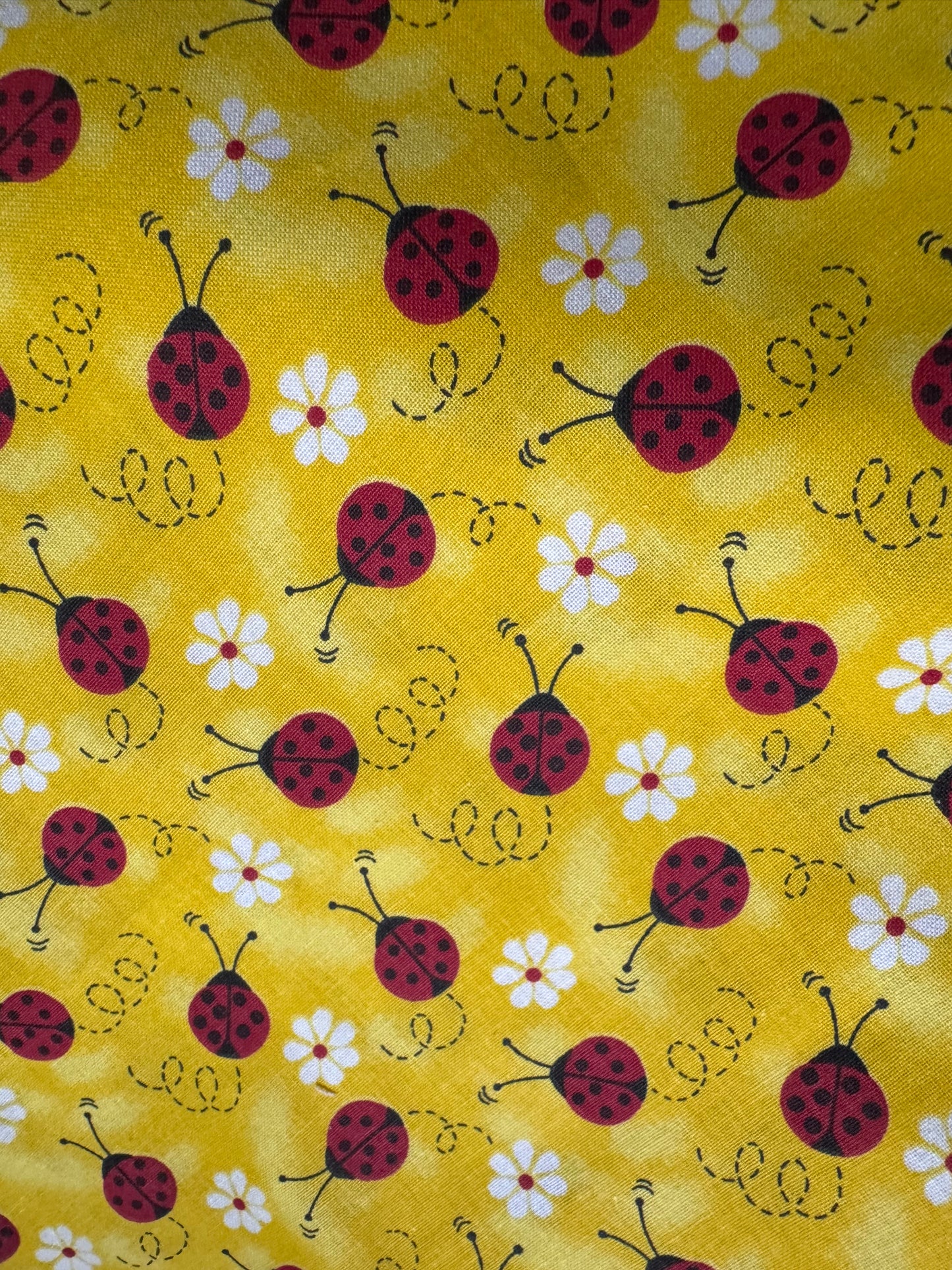 Ladybug cotton fabric 1+ yards