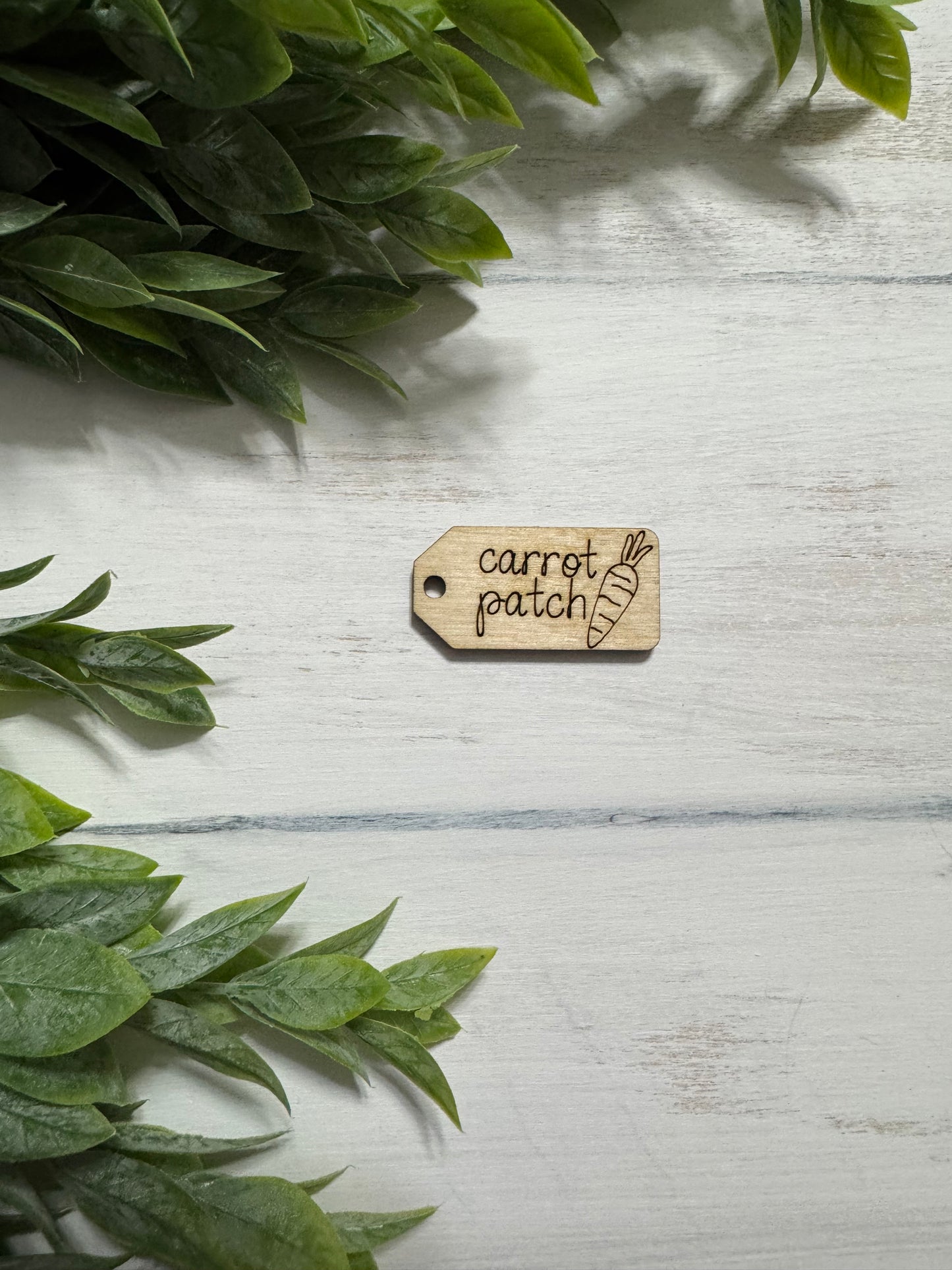Carrot patch wooden tag