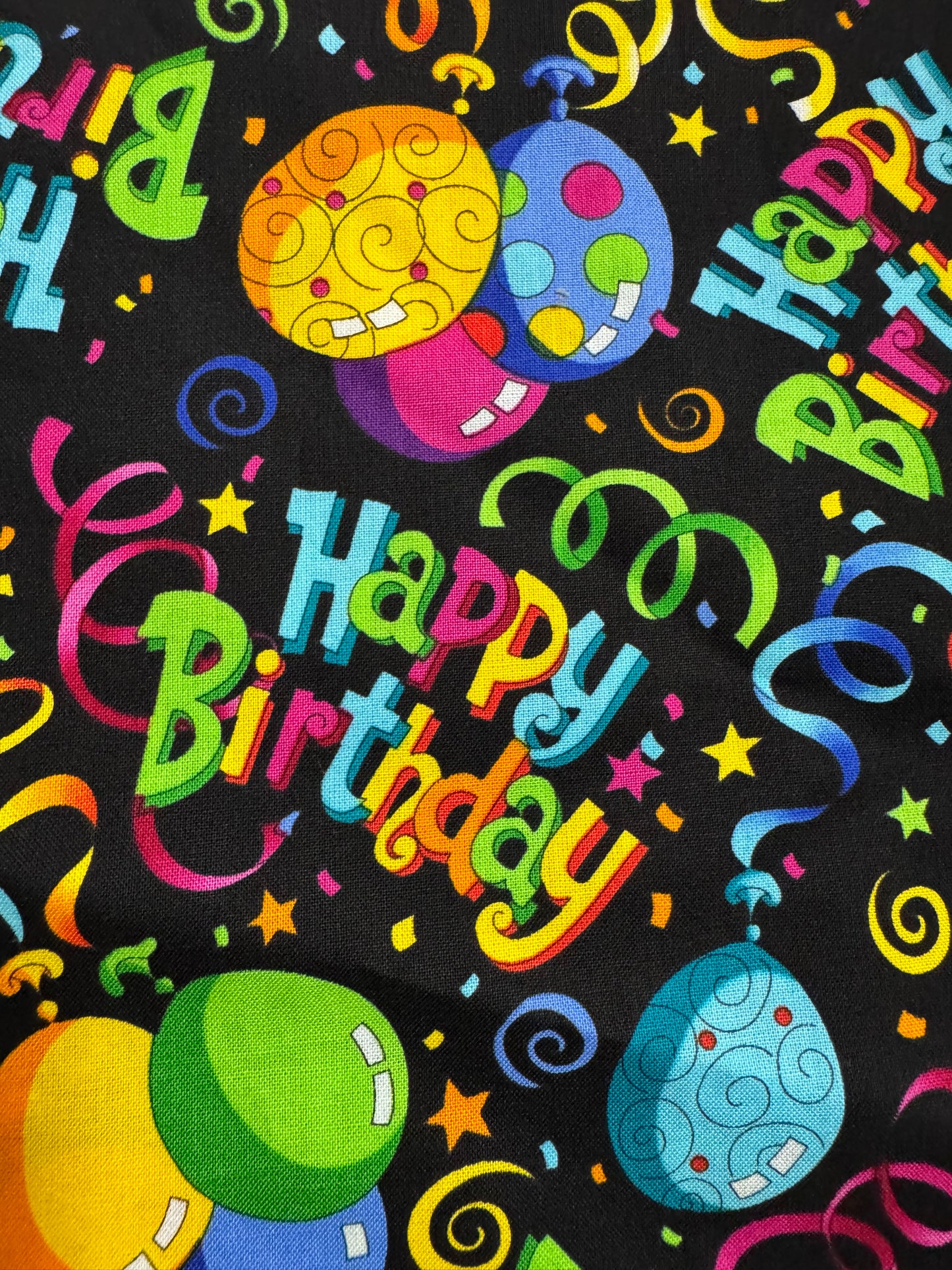 Colorful Happy birthday 1+ yard fabric