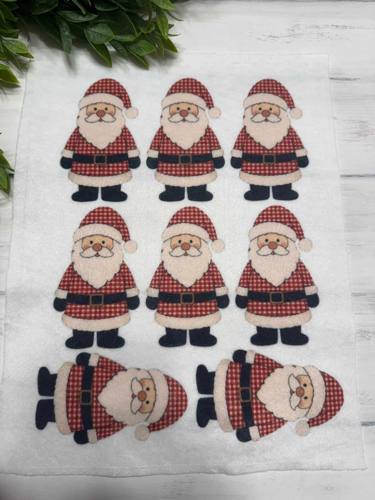 Red gingham Santa felt page