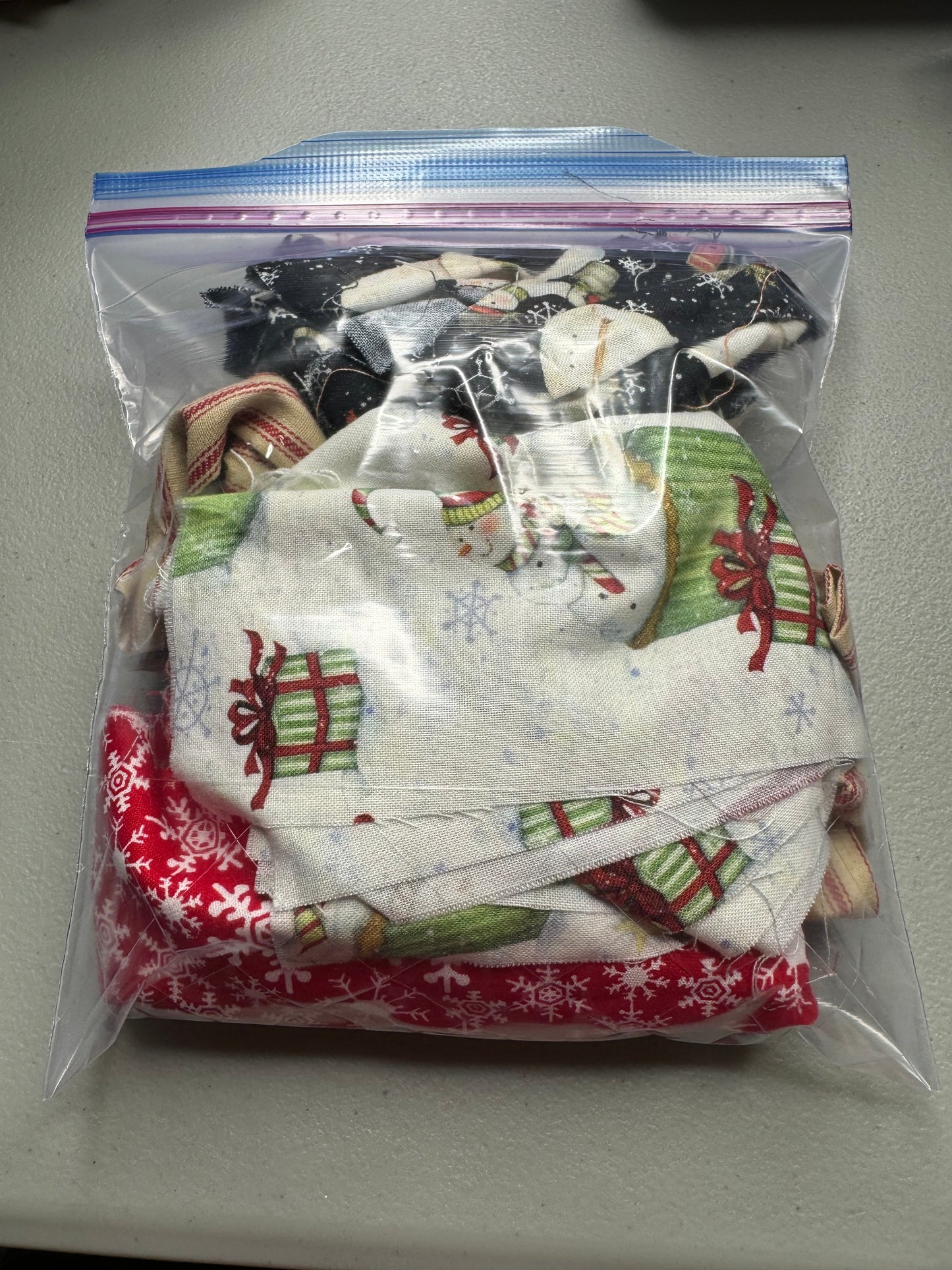 Snow/winter scrap fabric bag