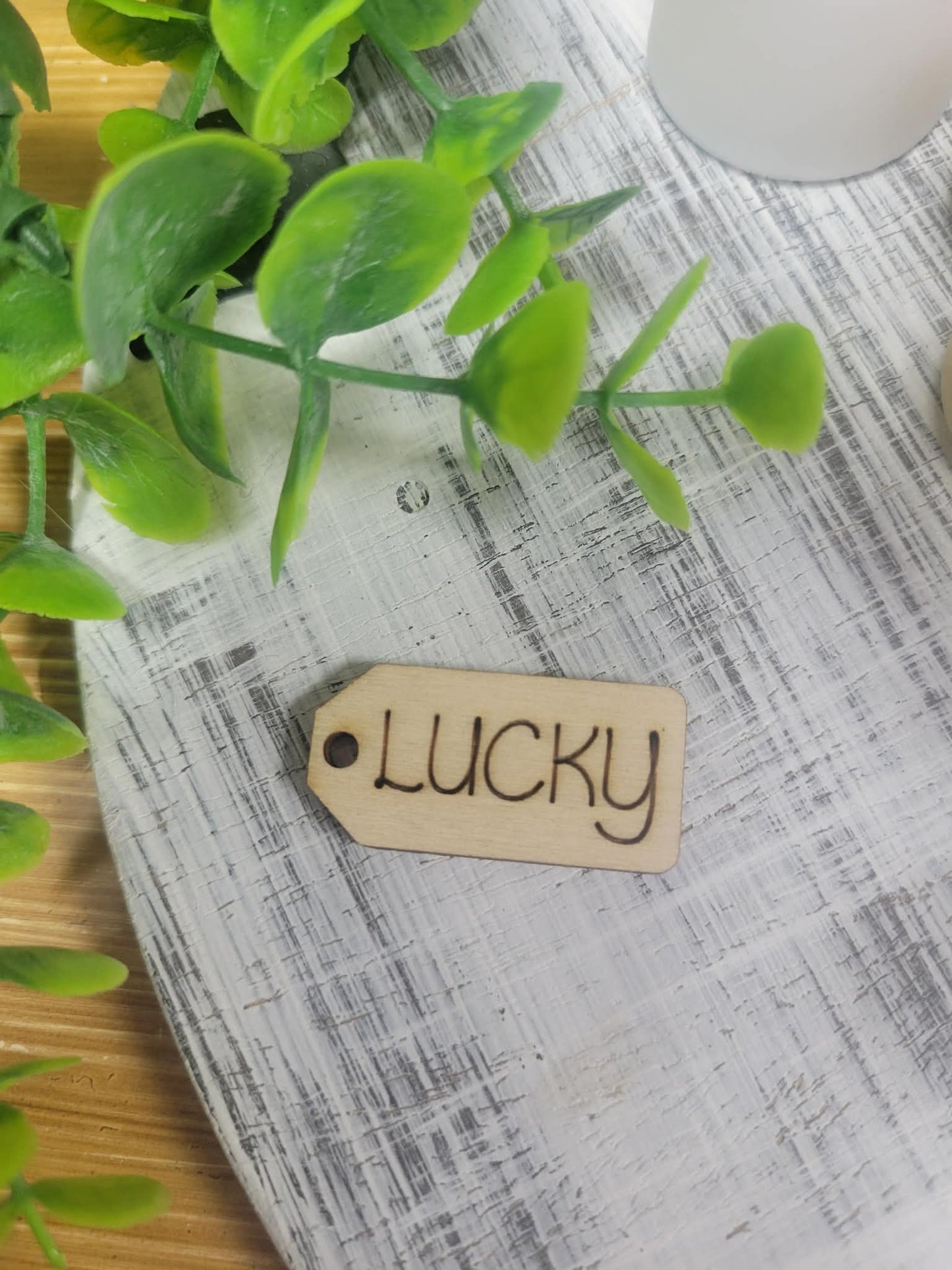 Lucky wooden tag