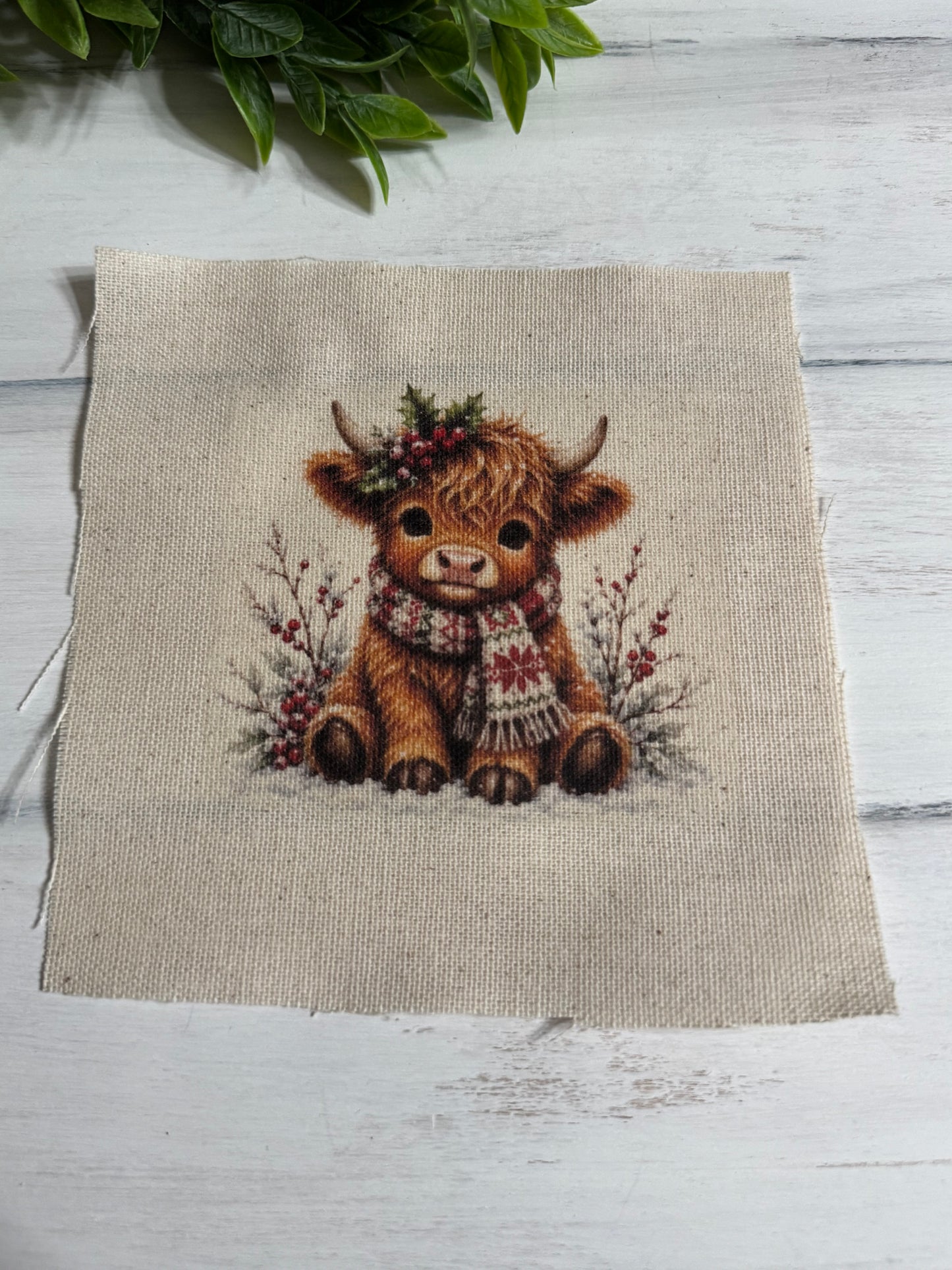 Christmas cow 5” patch