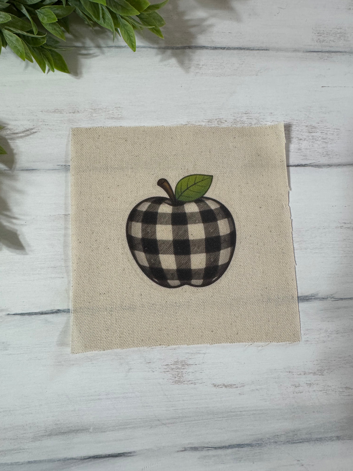 Buffalo plaid apple 5” patch