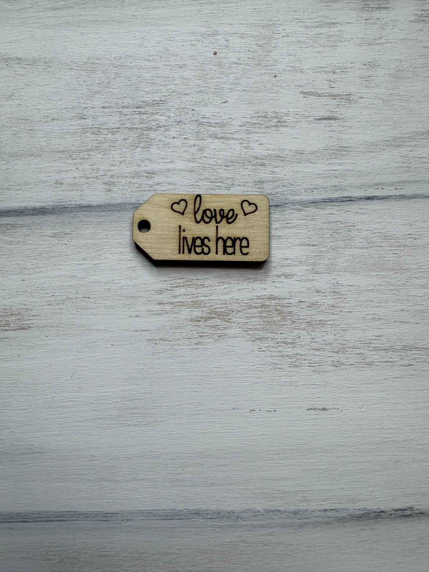 Love lives here wooden tag