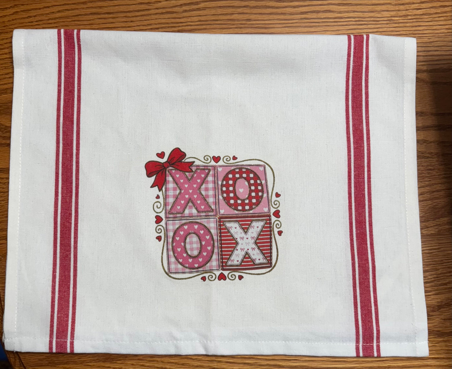 XOXO tea towel