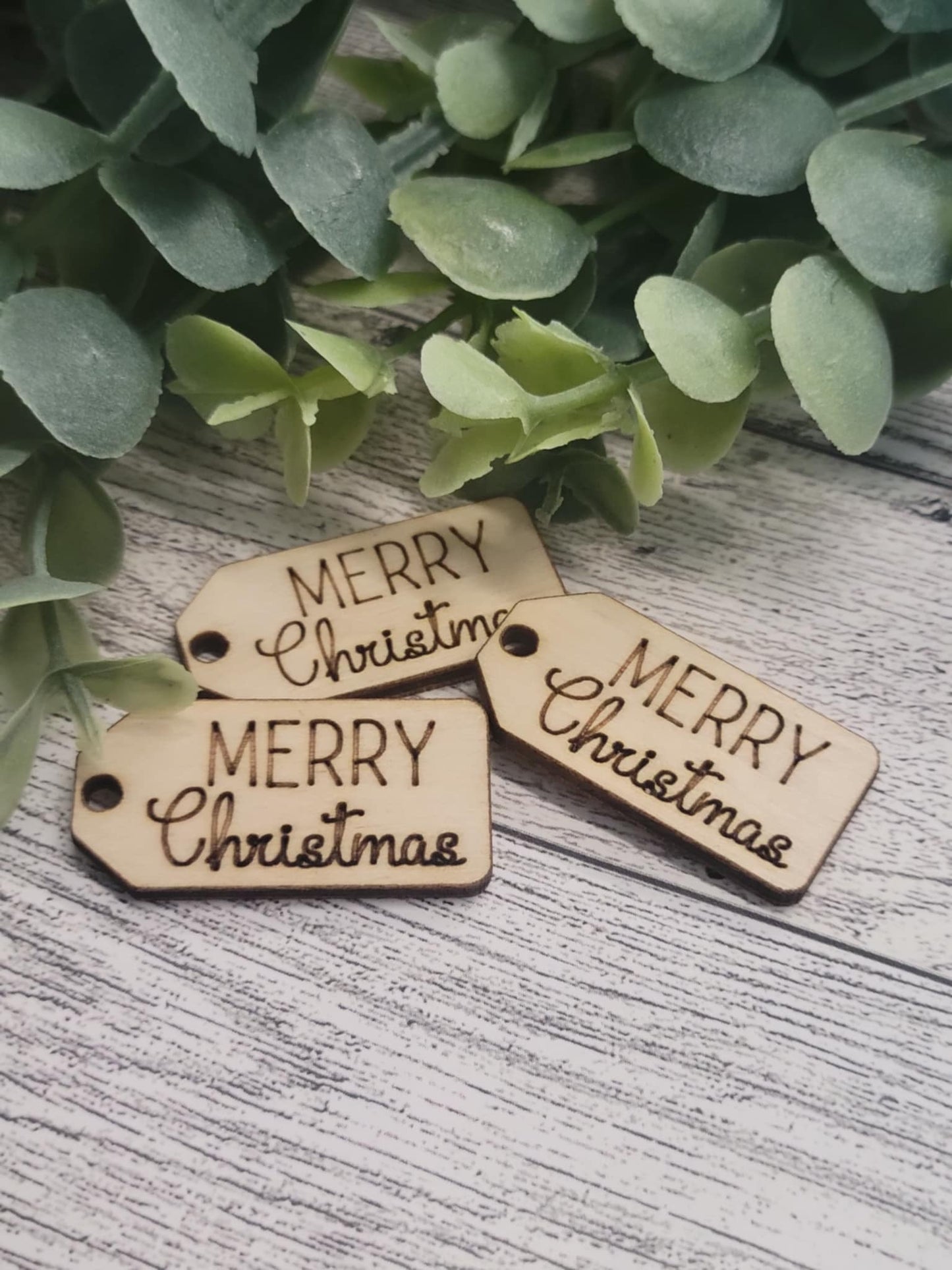Merry Christmas wooden tag