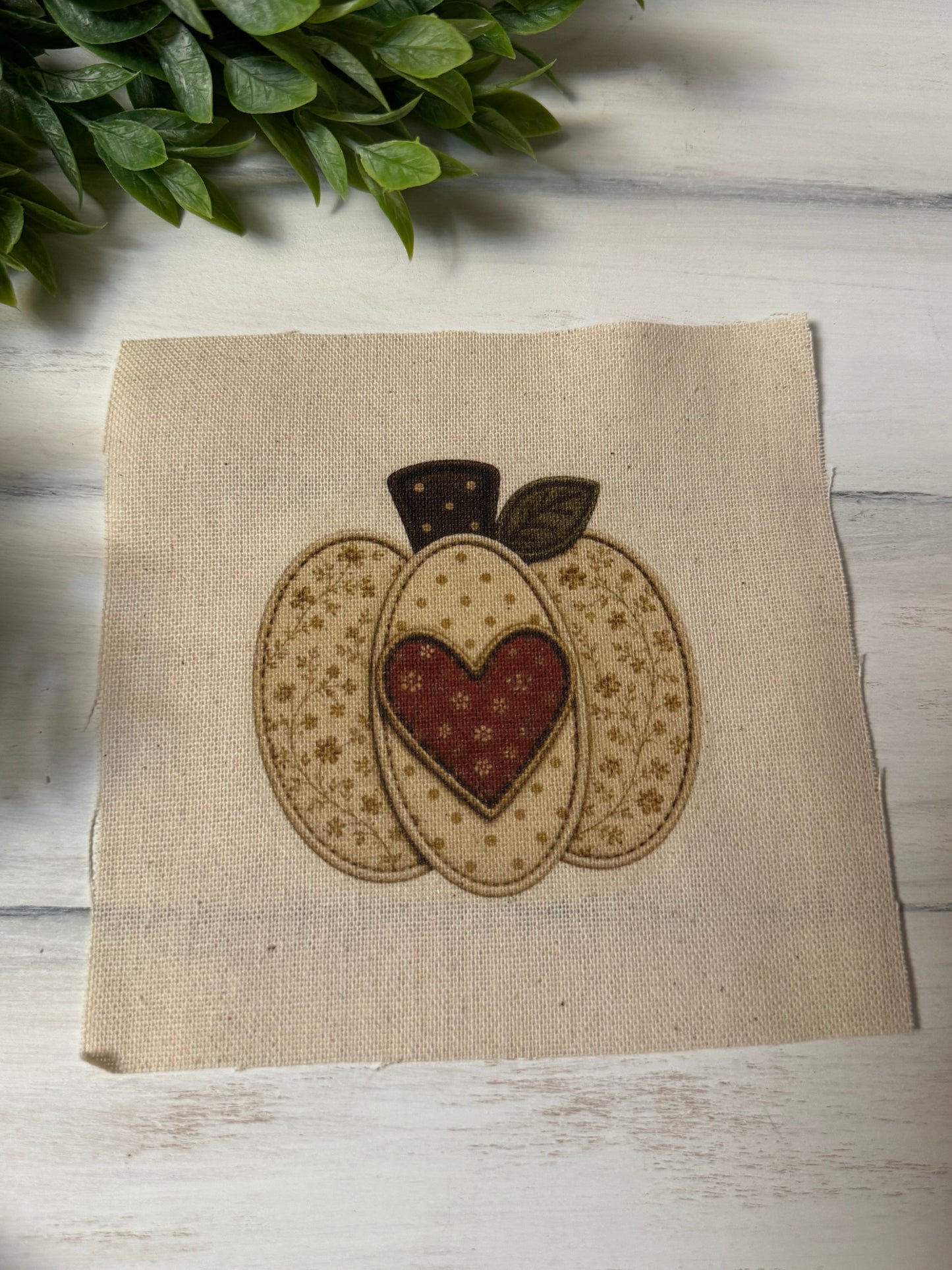 Cream with red pumpkin 5” patch
