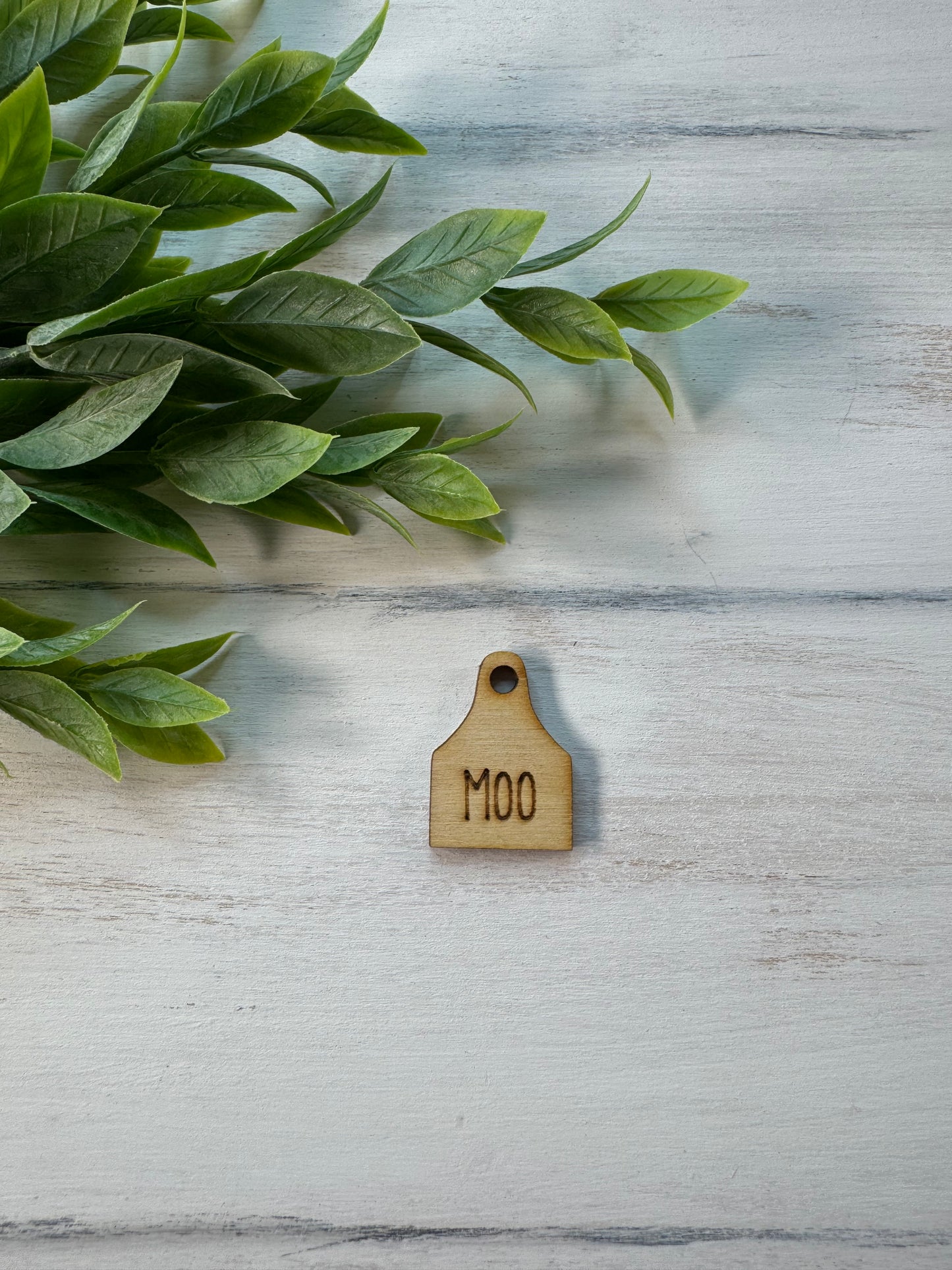 MOO wooden tag