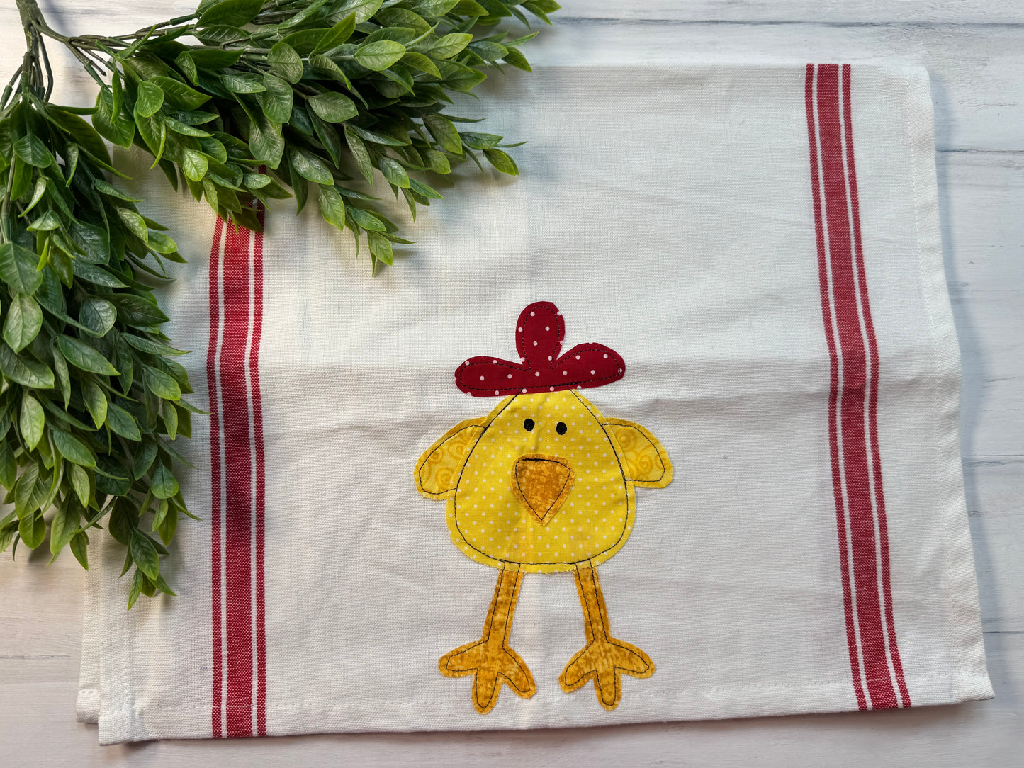 Crazy chickens tea towel