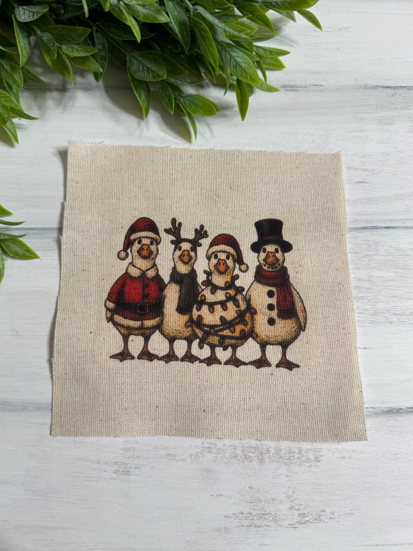 Christmas geese 5” patch