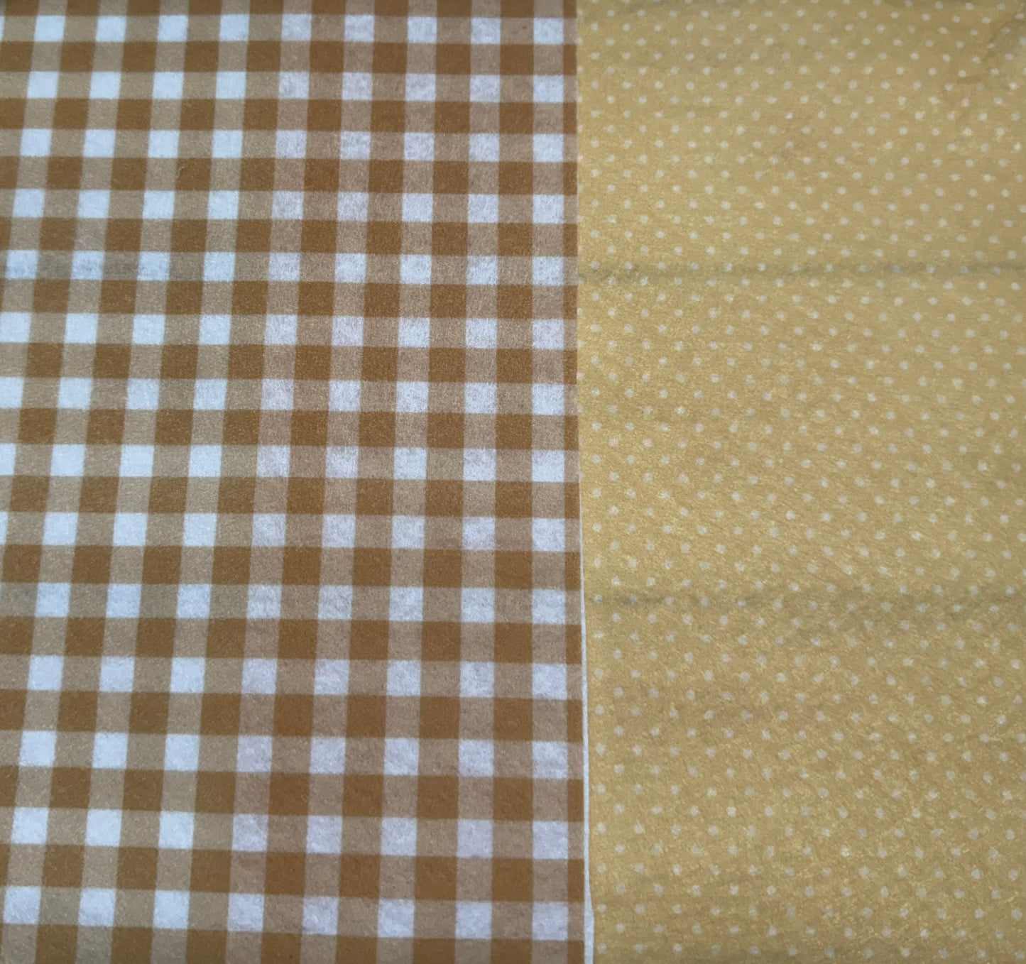 Mustard printed felt sheets