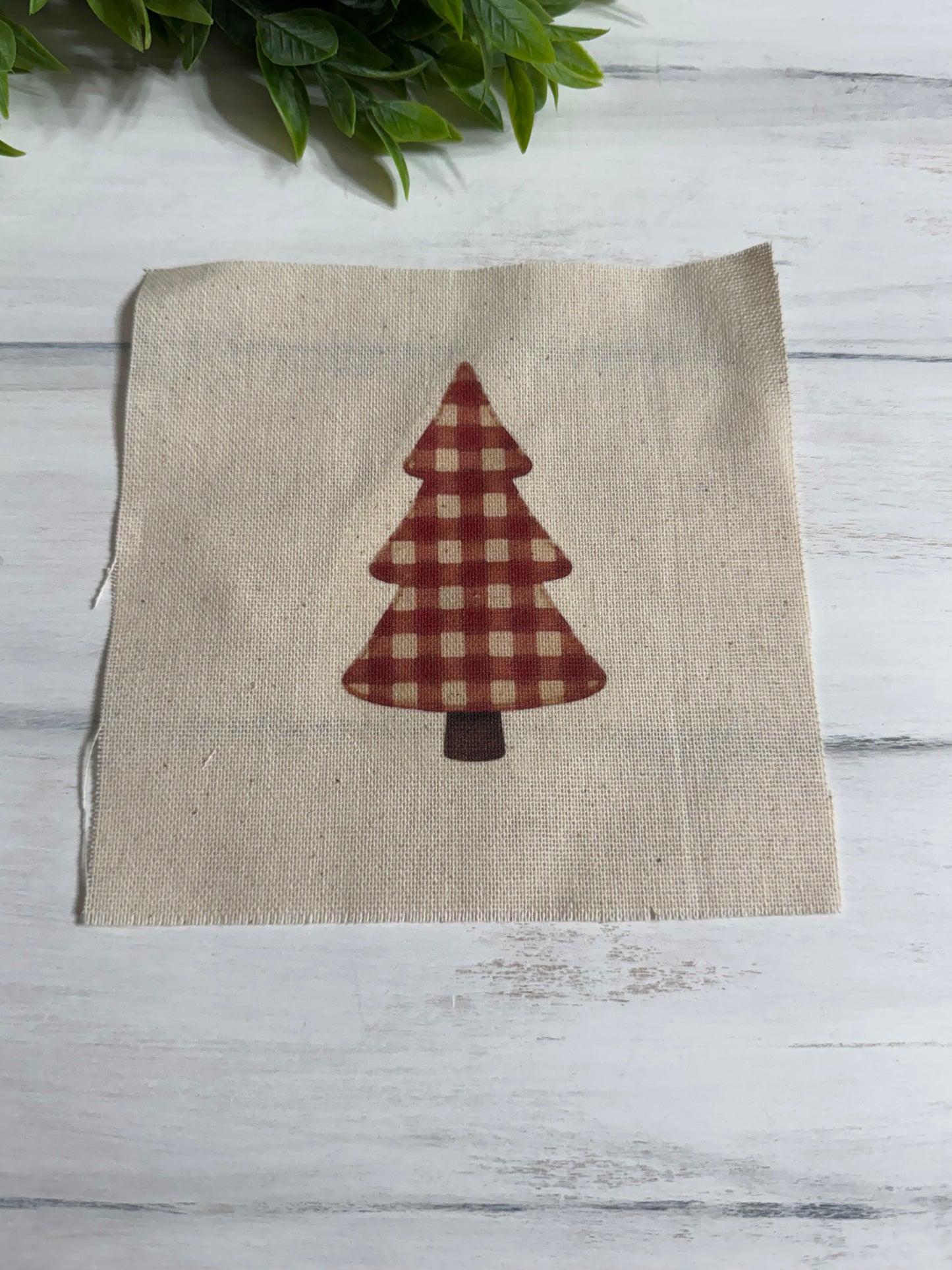 Red plaid tree 5” patch