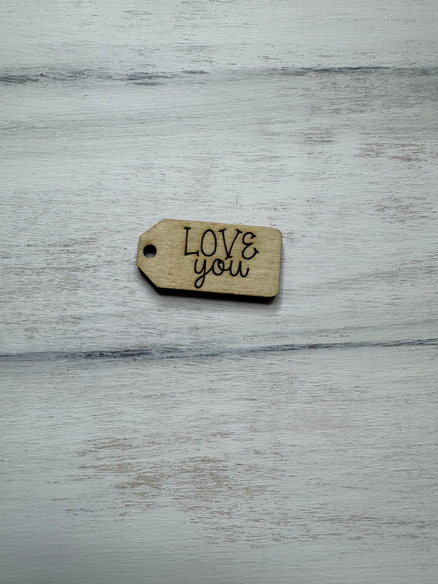 Love you wooden tag
