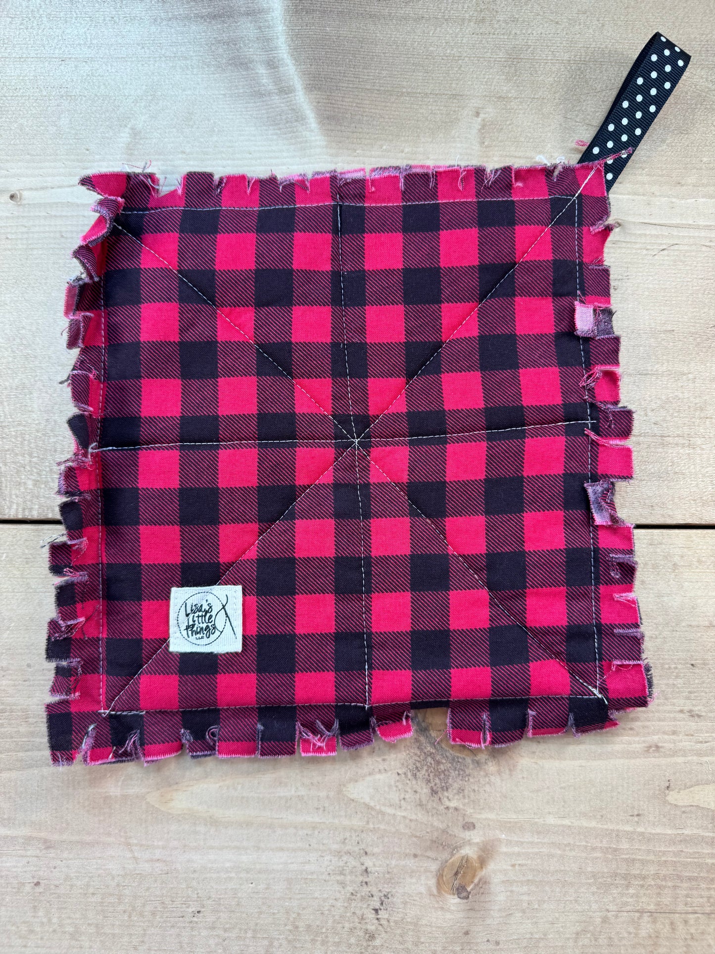 Red and black plaid potholder