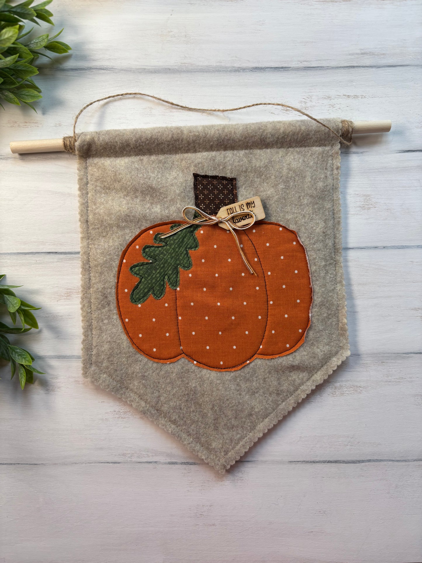Pumpkin stitched banner