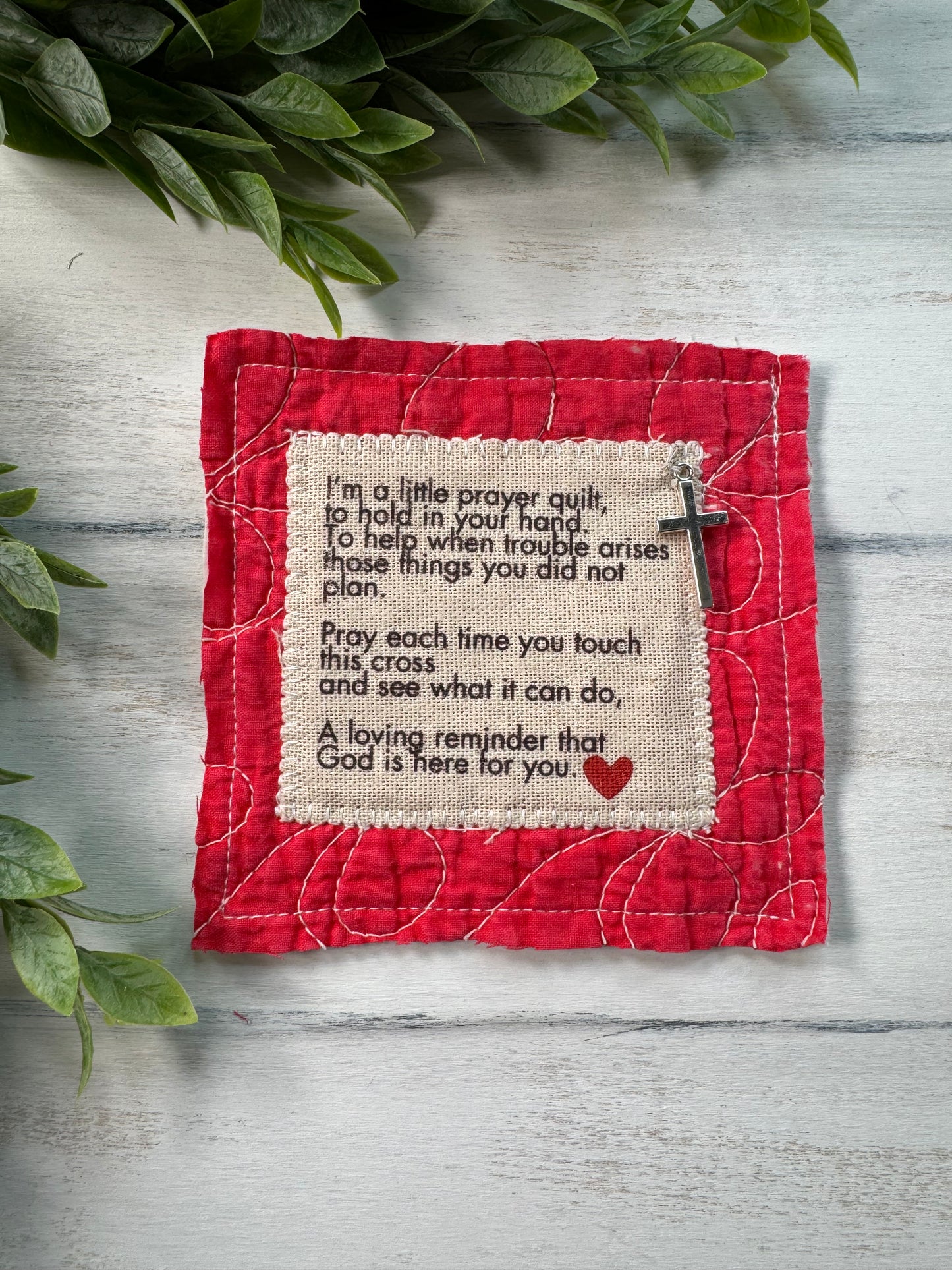 Vintage red quilt prayer quilt