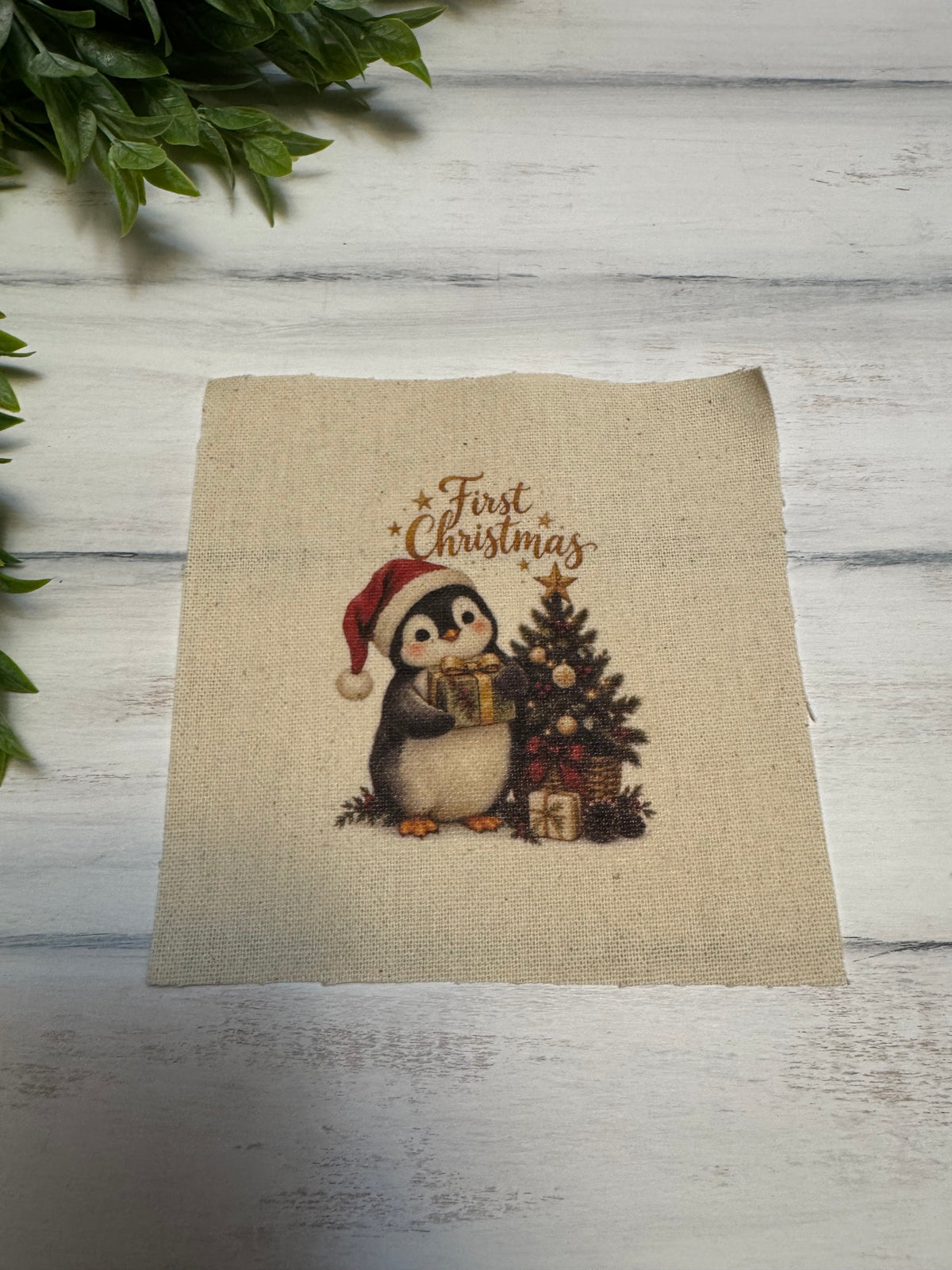 1st Xmas penguin 5” patch