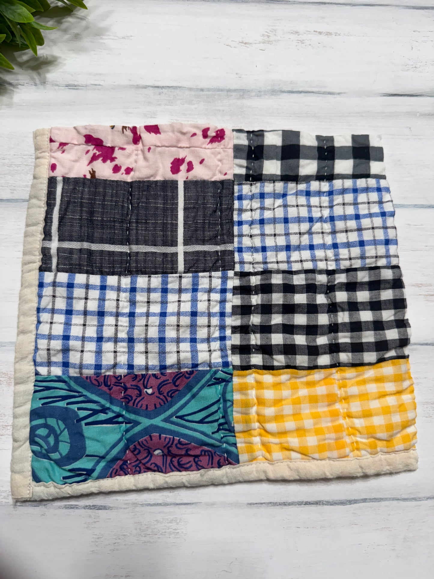 8” square cutter quilt piece (patterns & color will vary)