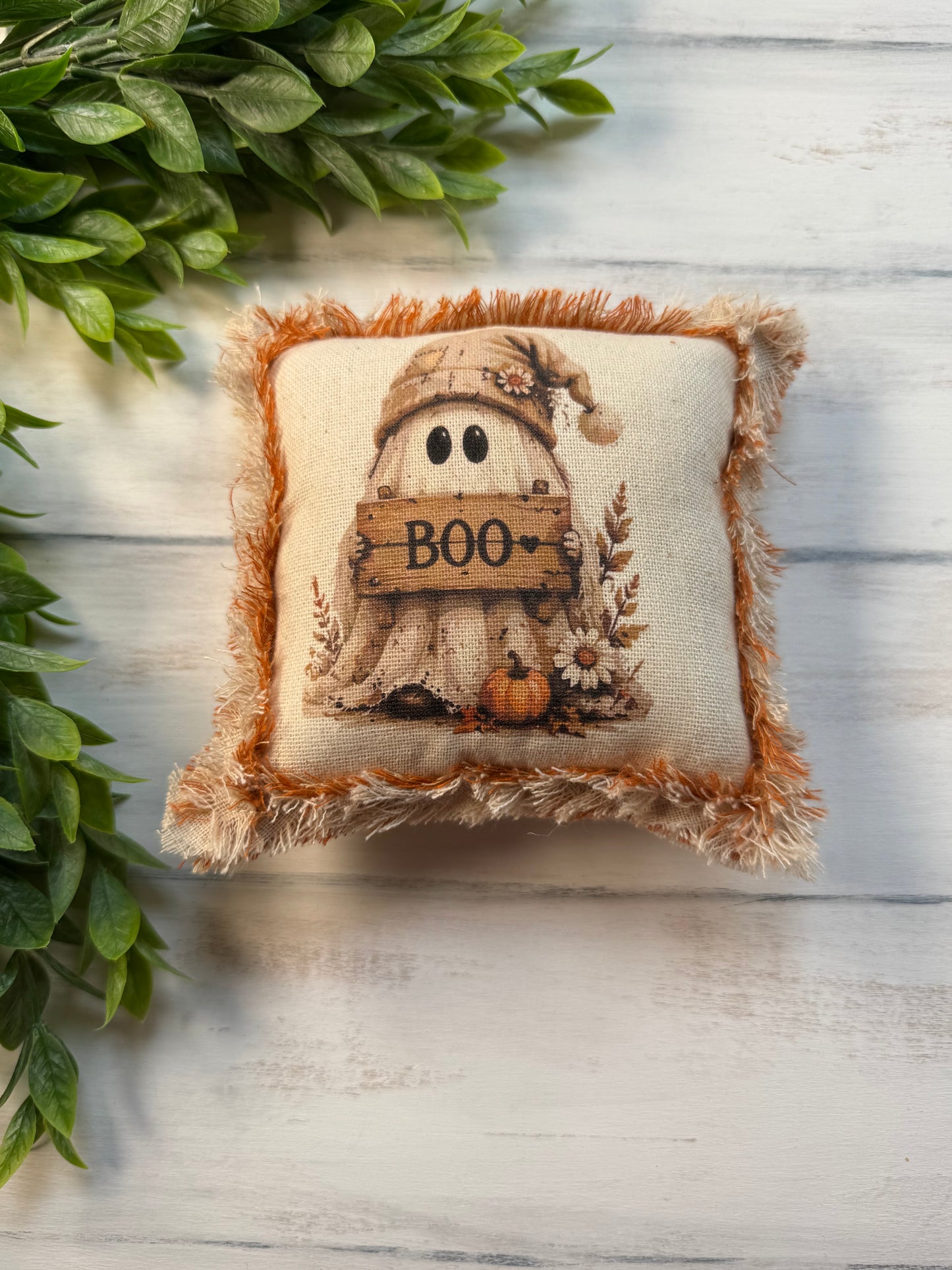 Ghost BOO framed 5” mini pillow
