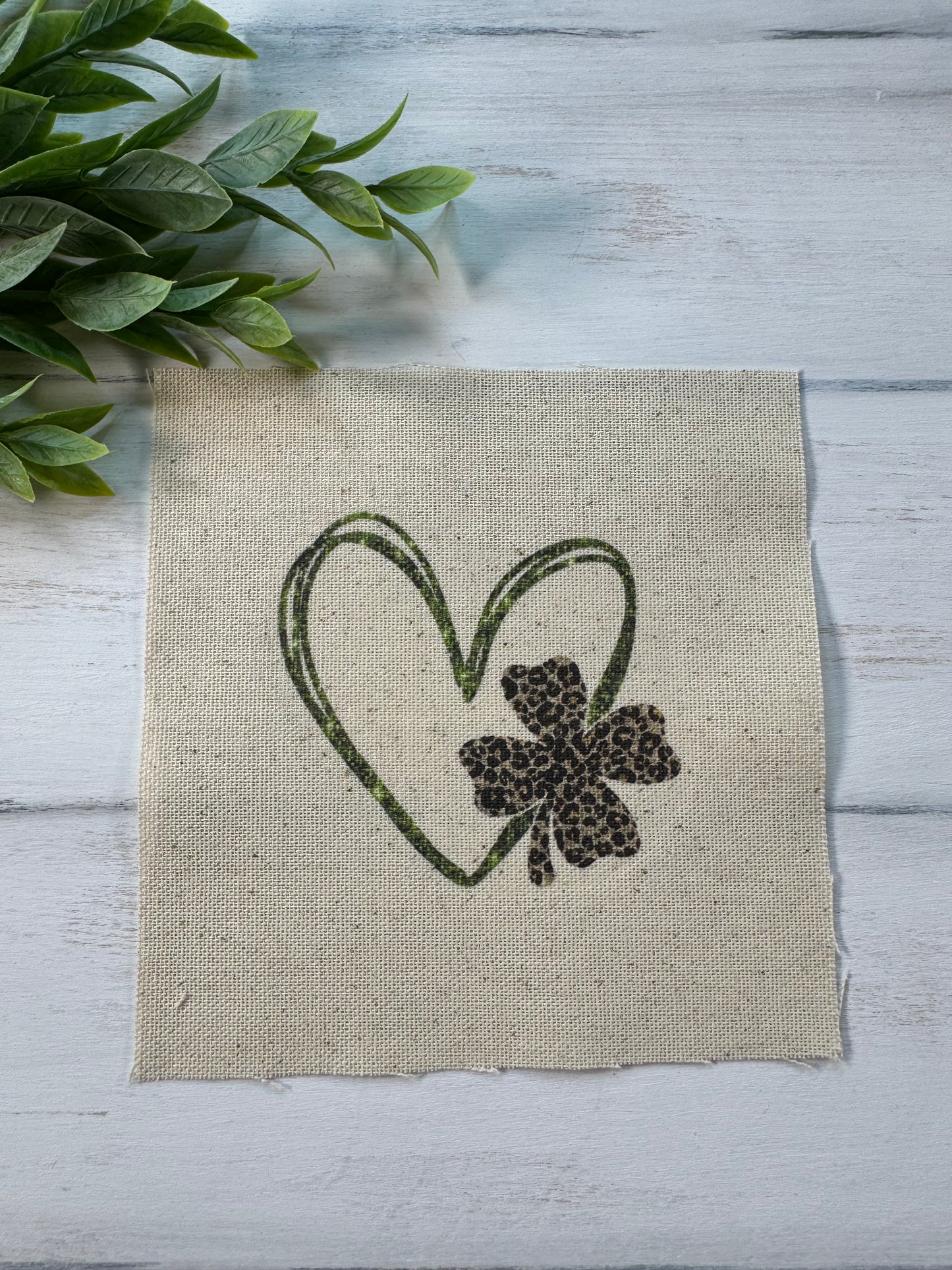 Heart & leopard shamrock 5” patch