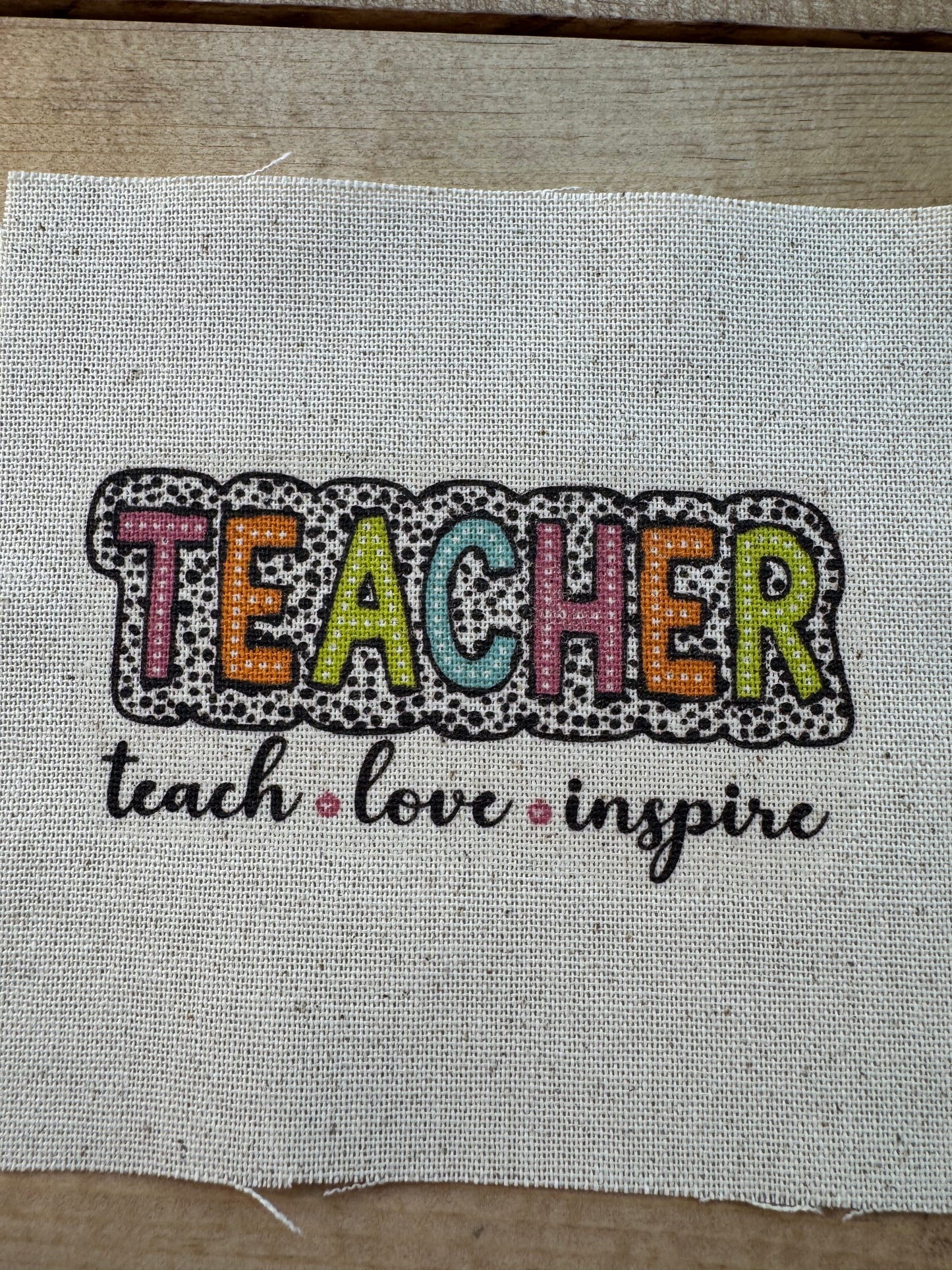 Teacher words 5” patch