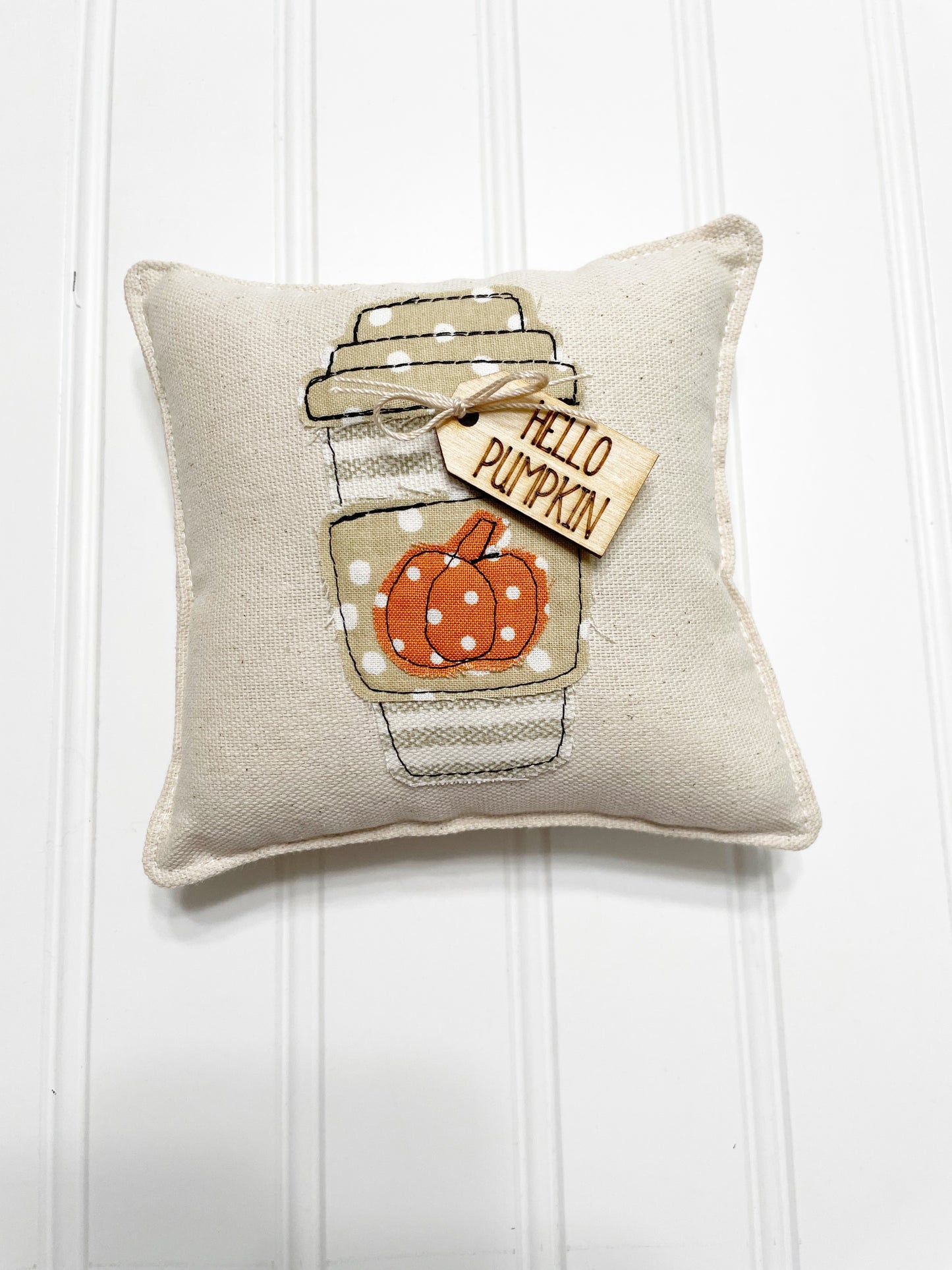 Pumpkin latte mini pillow
