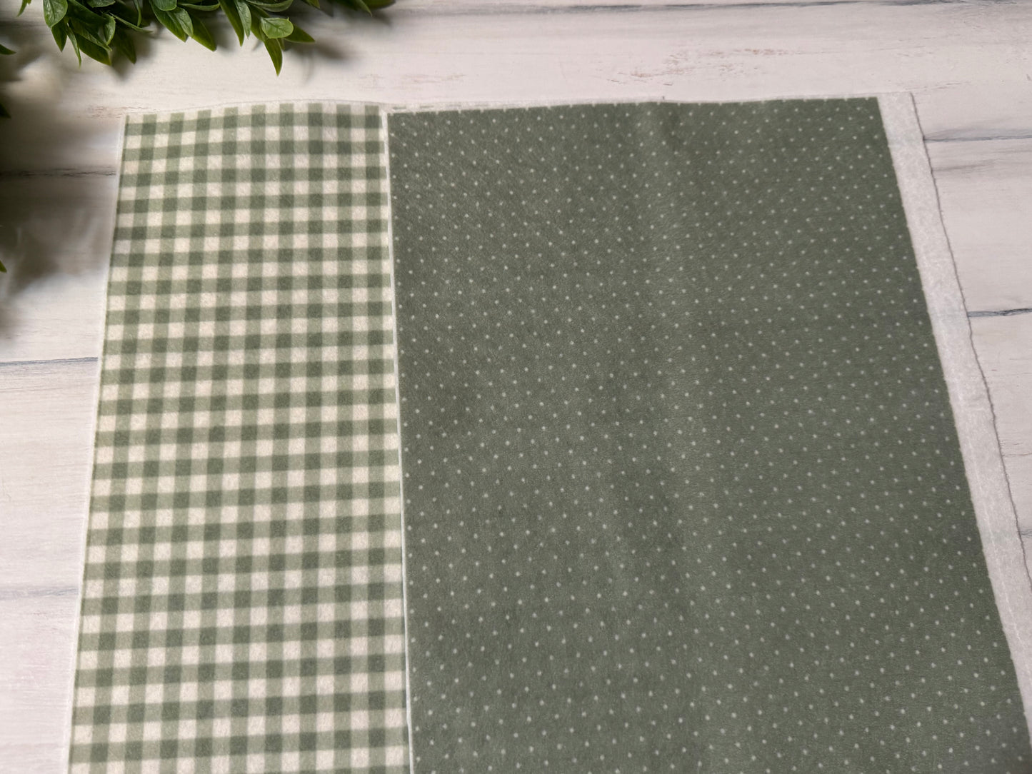 Sage green printed felt sheets