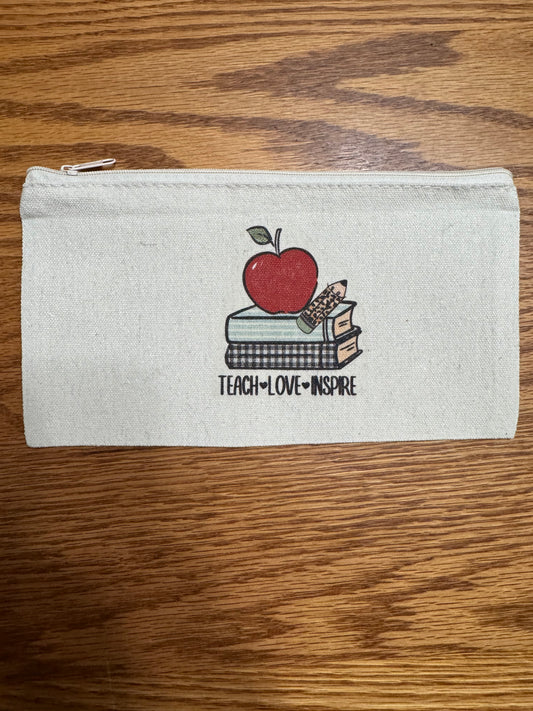 Teach love inspire pouch