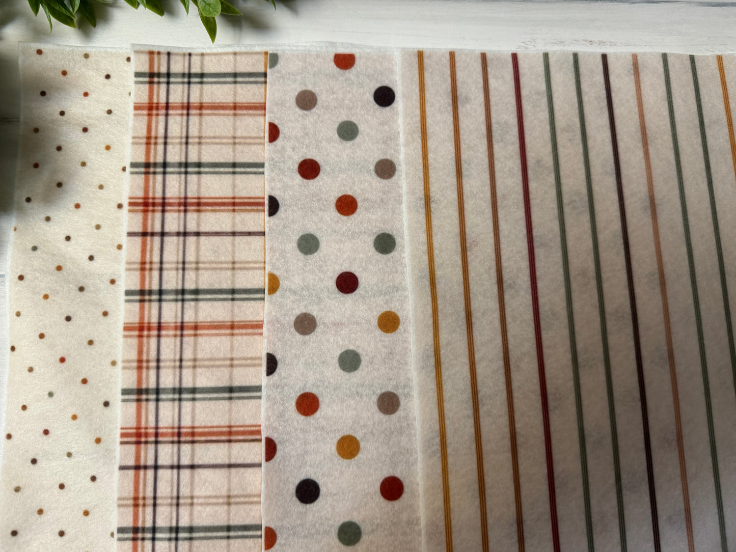 Fall colors printed felt sheets