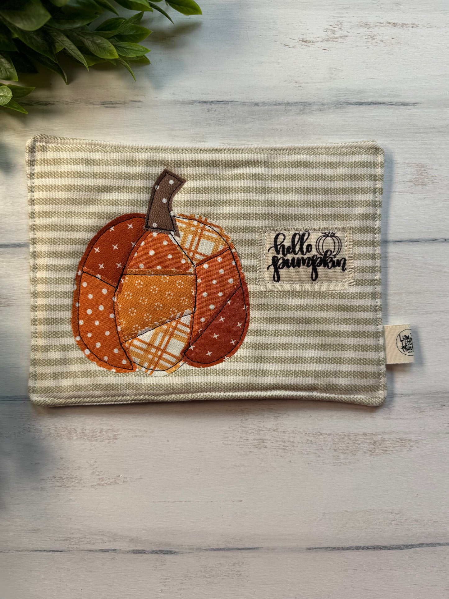Hello pumpkin mug rug