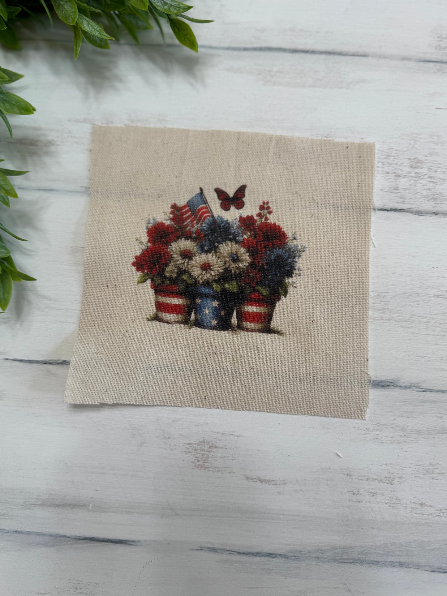 Patriotic flowers 5” patch